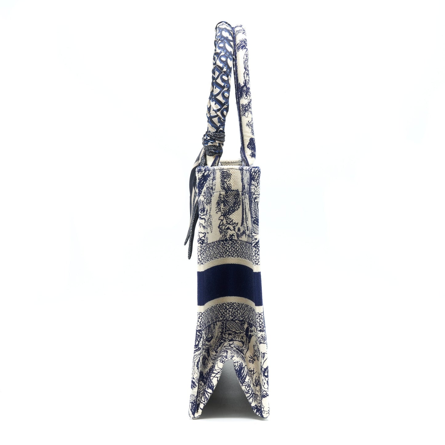 Luxury Dior Small Book Tote Toile De Jouy Navy With Silk Tilly Scarf