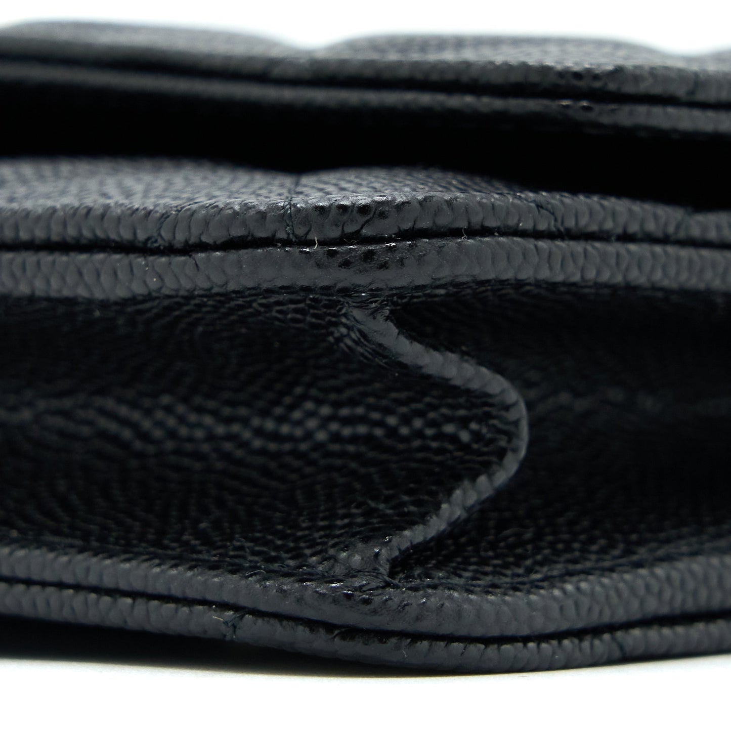 Chanel 23C Giant CC Logo Wallet on Chain Caviar Black LGHW (Microchip)