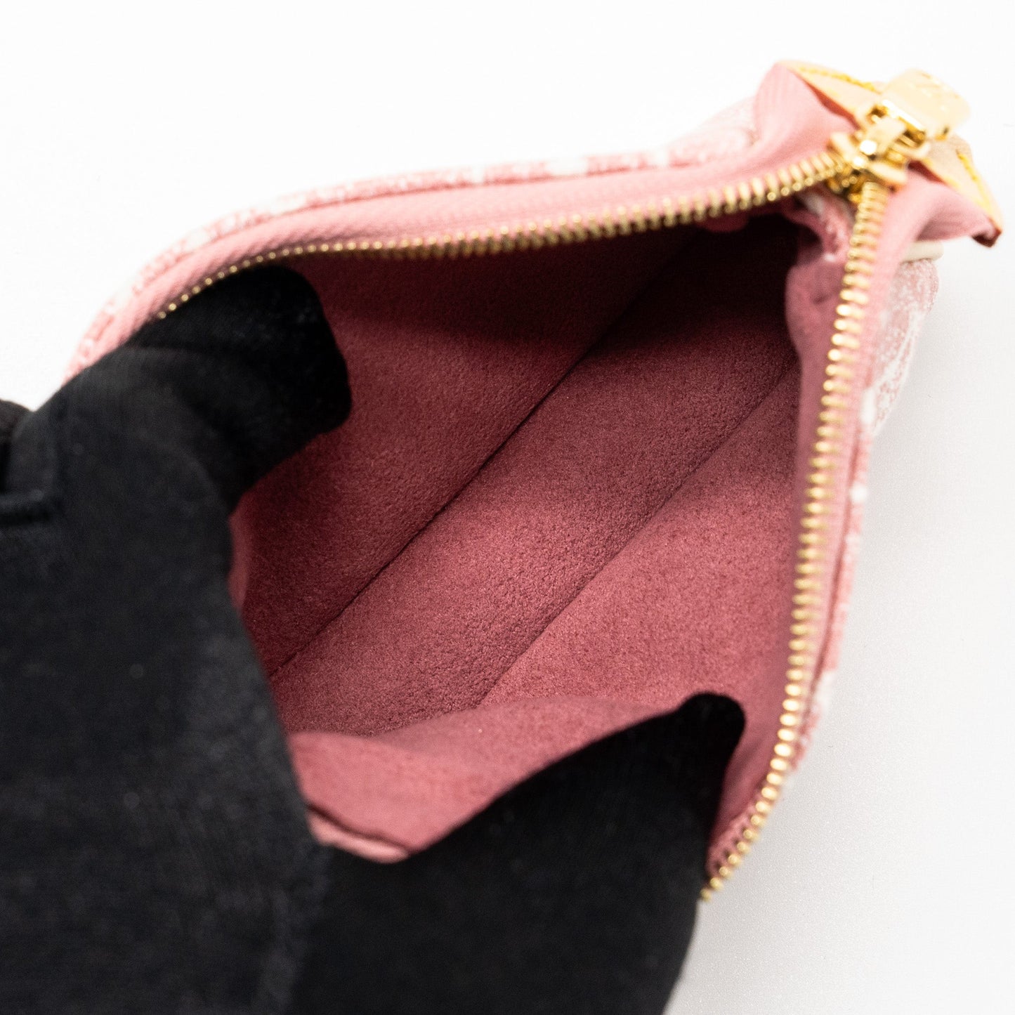 Louis Vuitton Key Pouch Pink Monogram Denim GHW (New Version)