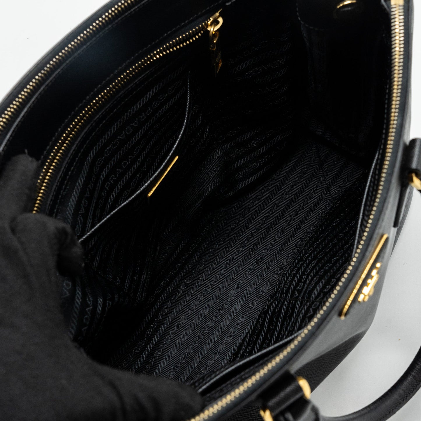 Prada Galleria Saffiano Tote Bag Calfskin Black GHW