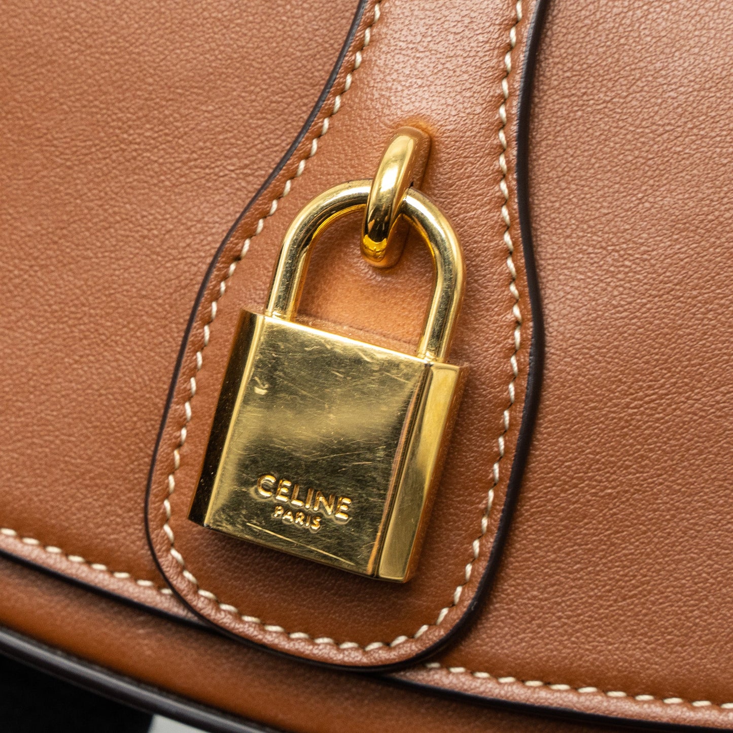 Celine Clutch On Strap Tabou Calfskin Tan GHW