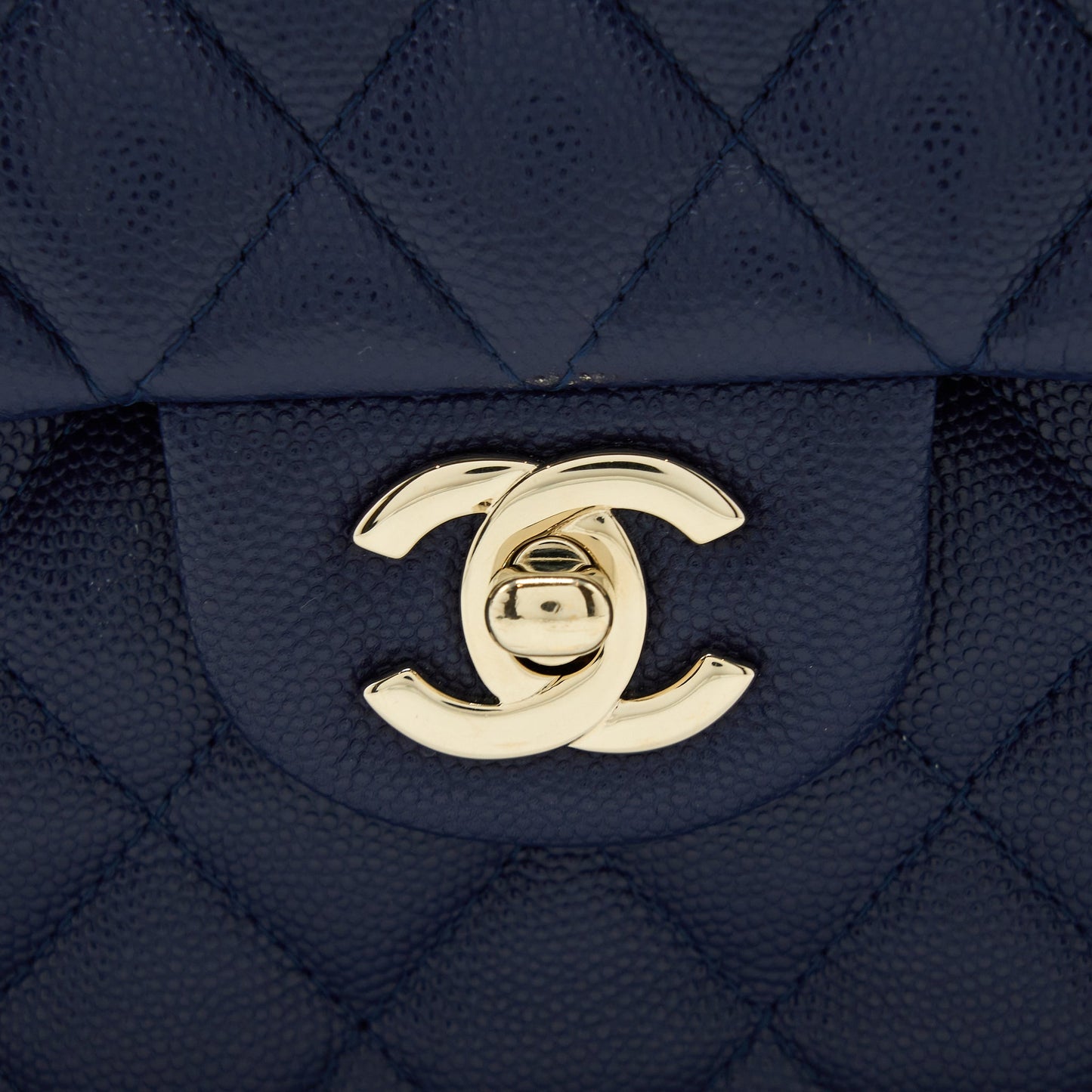 Chanel Small Classic Double Flap Bag Caviar Dark Blue LGHW