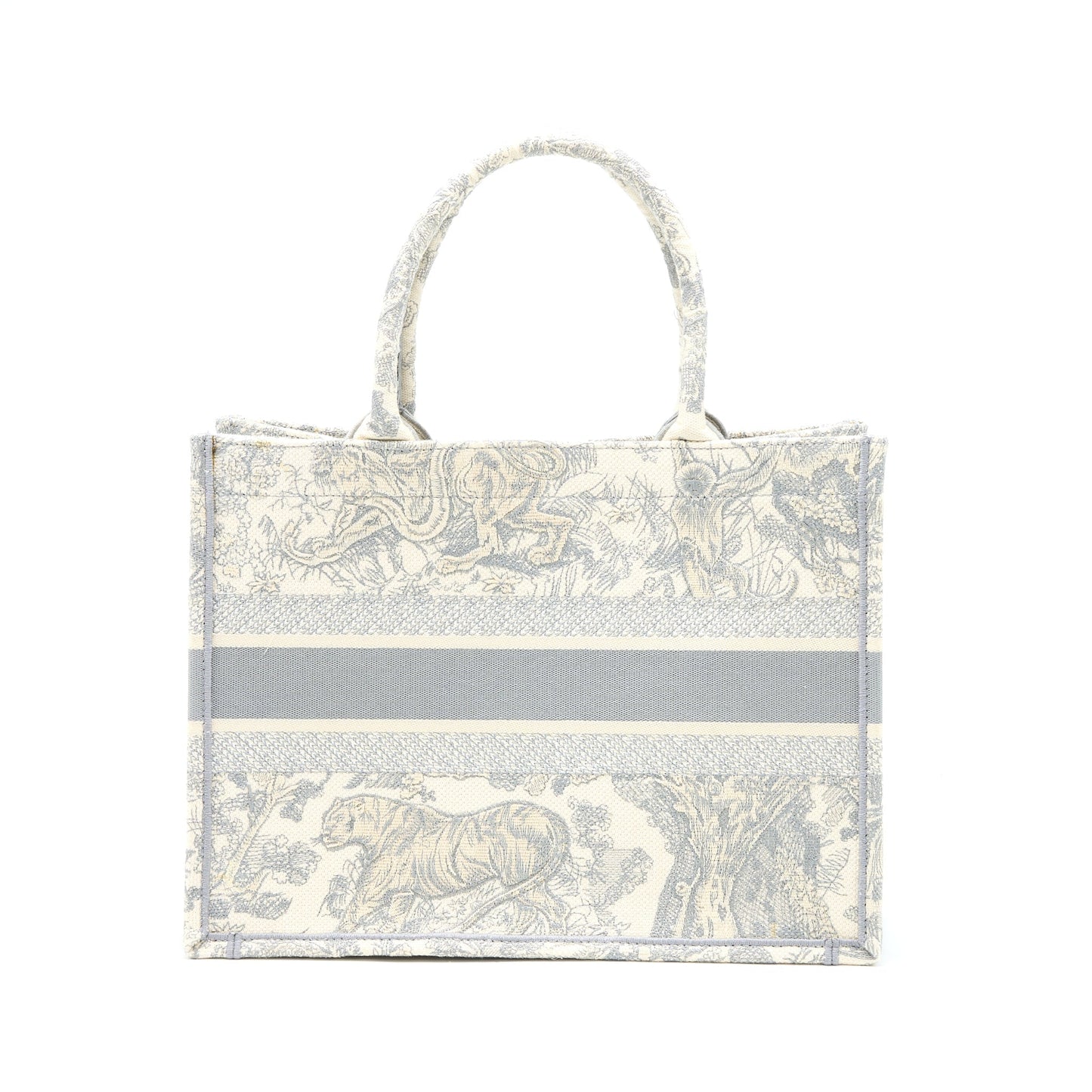 Luxury Dior Medium Book Tote Grey Toile De Jouy Embroidery