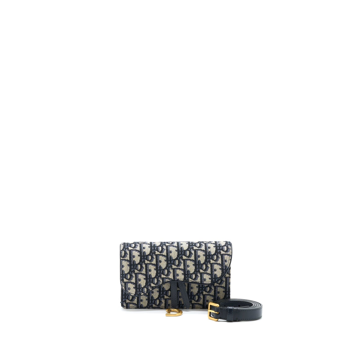 Luxury Dior Saddle Belt Pouch Oblique Blue GHW