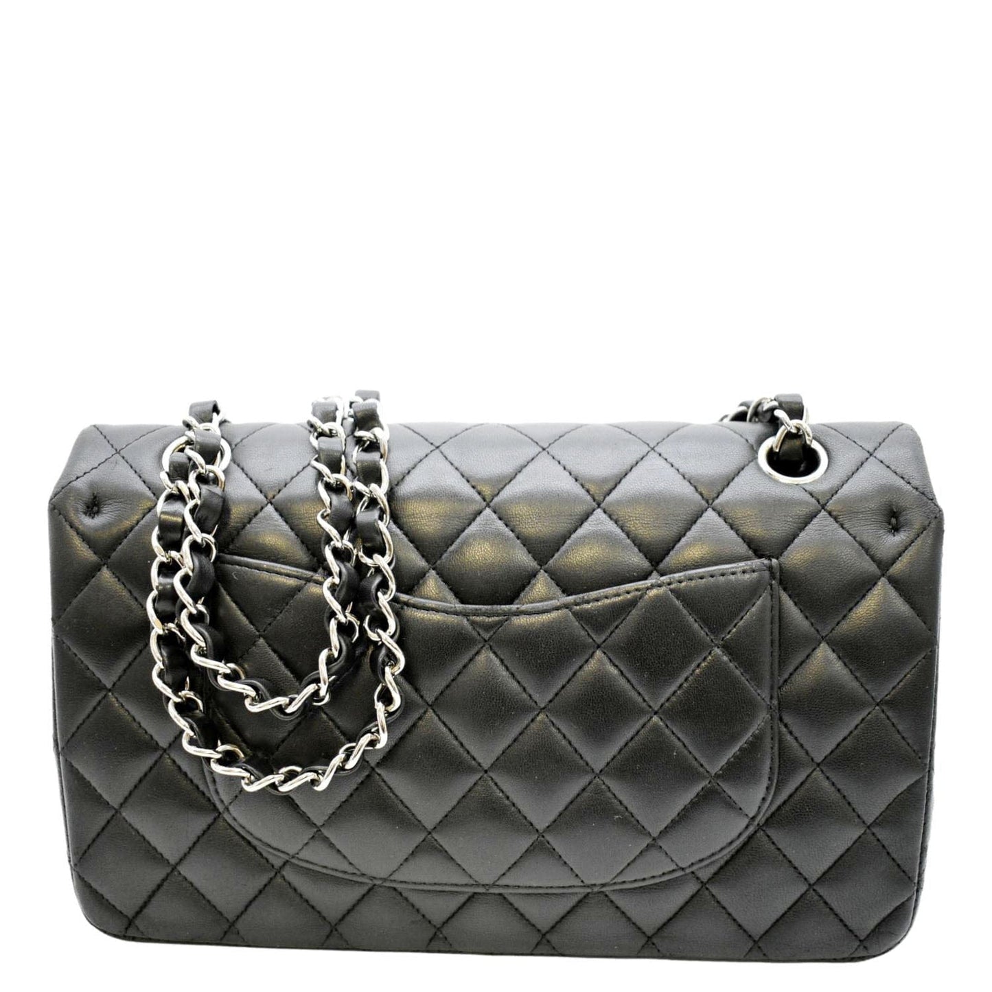 Luxury Chanel Classic Medium Double Flap Quilted Leather Shoulder Bag Black