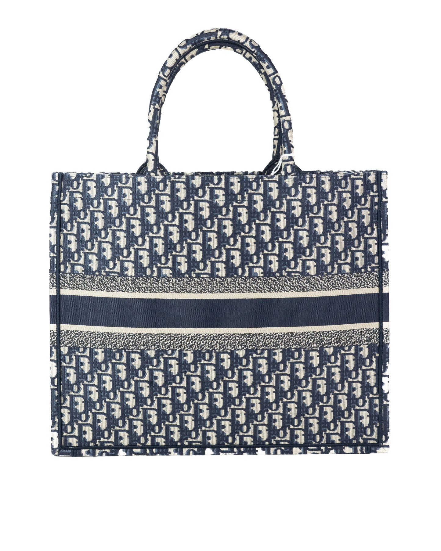 Dior Large Book Tote in Blue Dior Oblique Embroidery
