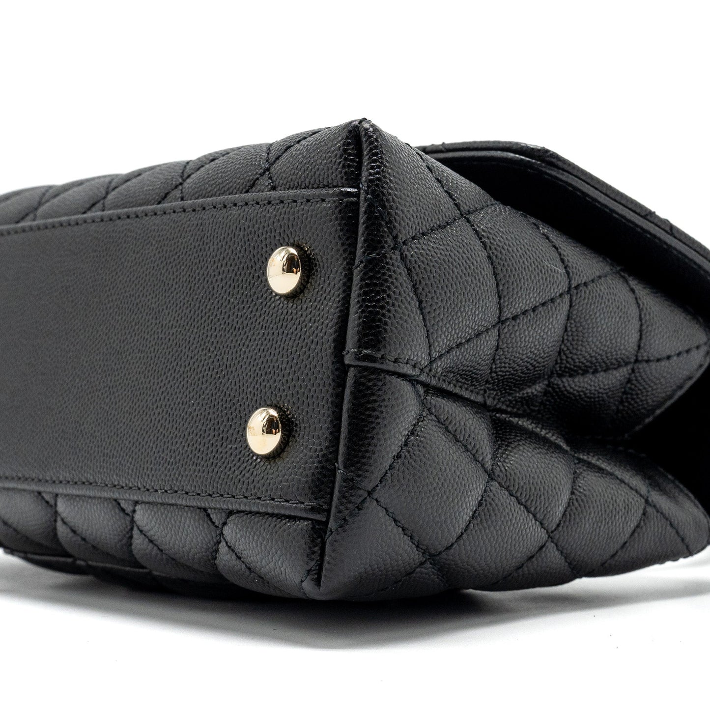 Chanel Small Coco Handle Caviar Black LGHW (Microchip)