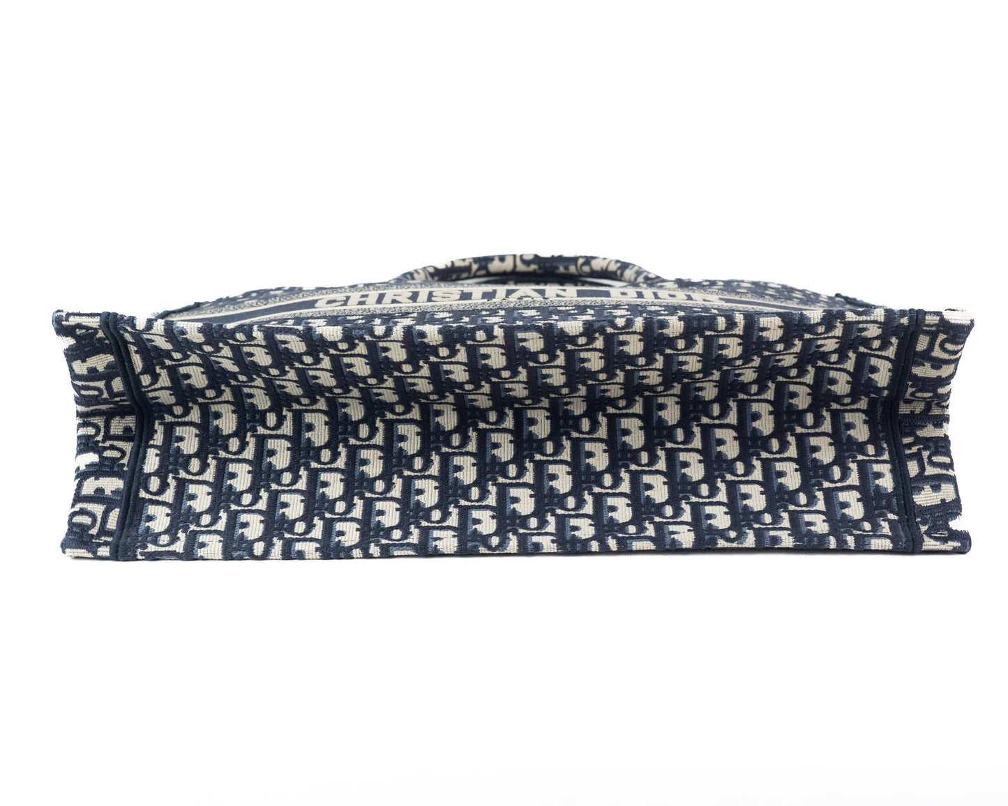 Dior Large Book Tote in Blue Dior Oblique Embroidery
