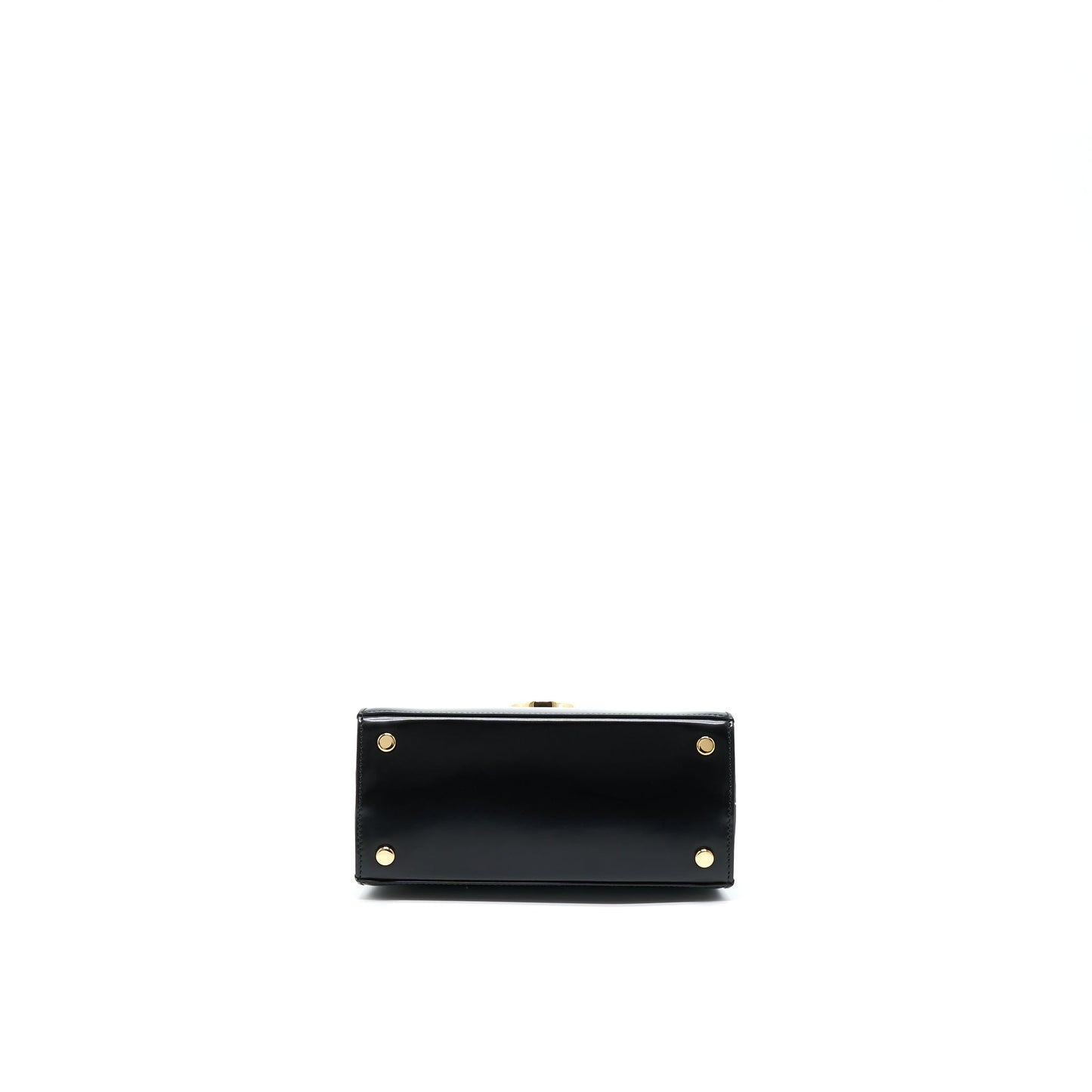 Salvatore Ferragamo Gancini Top Handle Bag Calfskin Black GHW