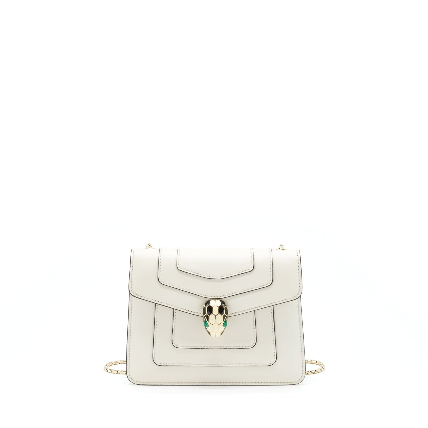 Bvalgari Serpenti Forever Crossbody Bag Calfskin White LGHW