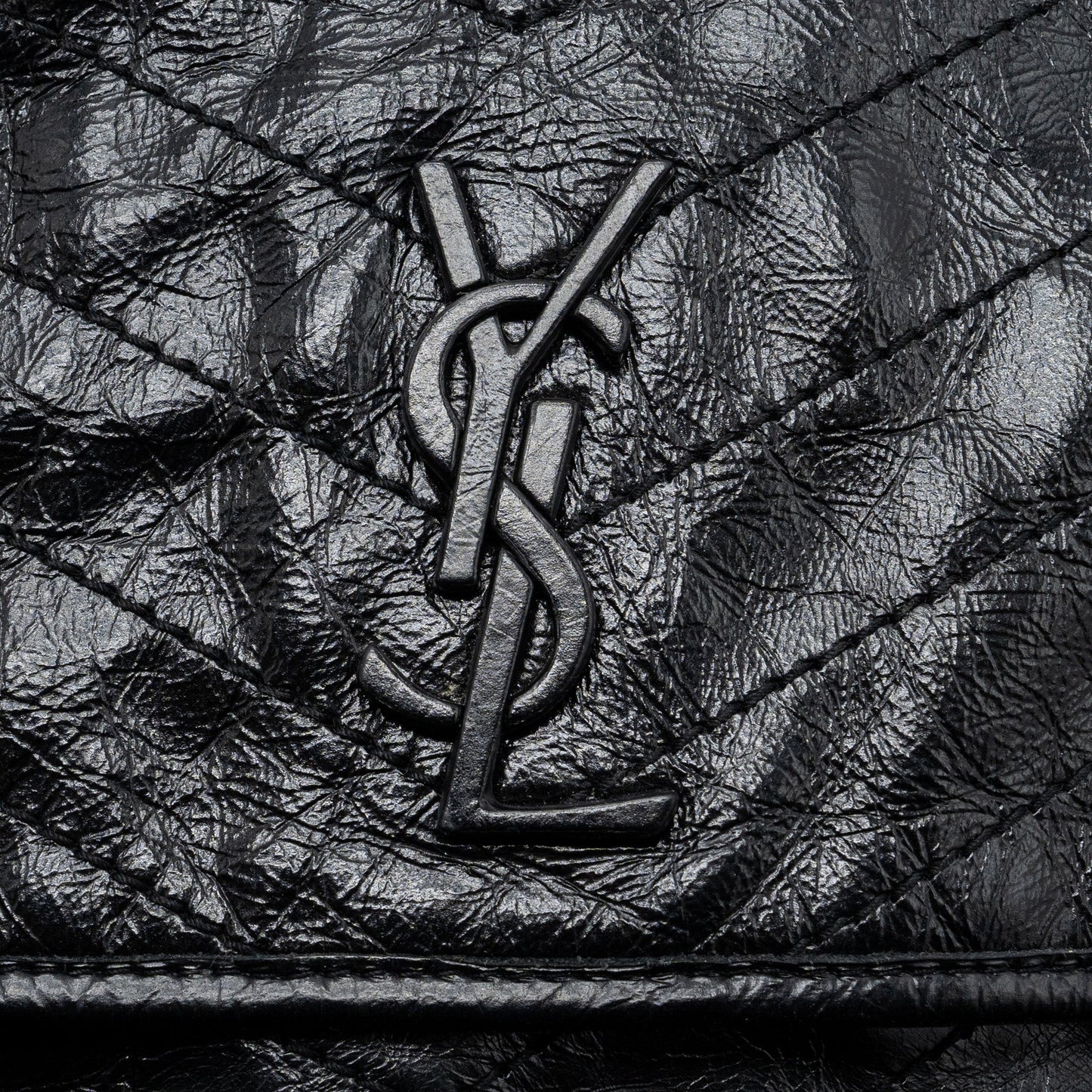 Saint laurent Medium Niki calfskin leather black SHW