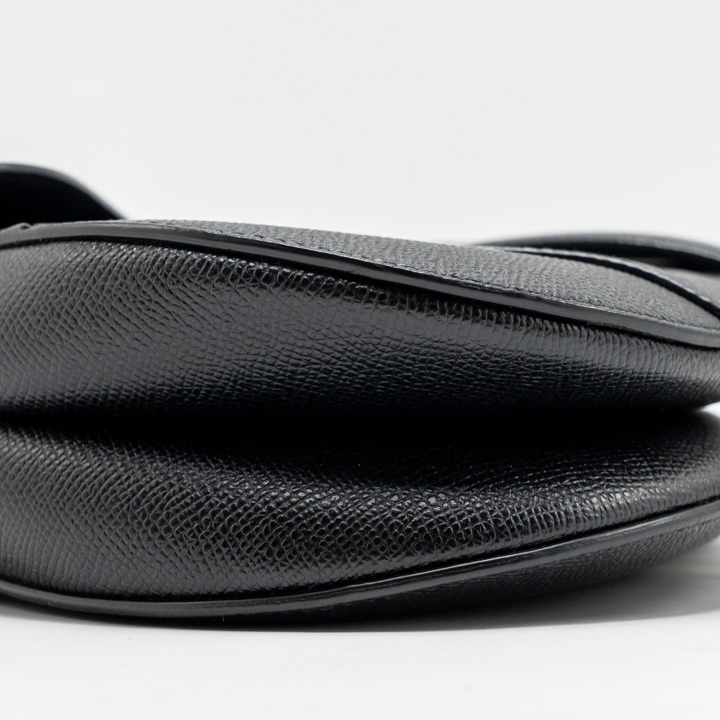 Dior Saddle Bag with Strap Grained Calfskin Black GHW