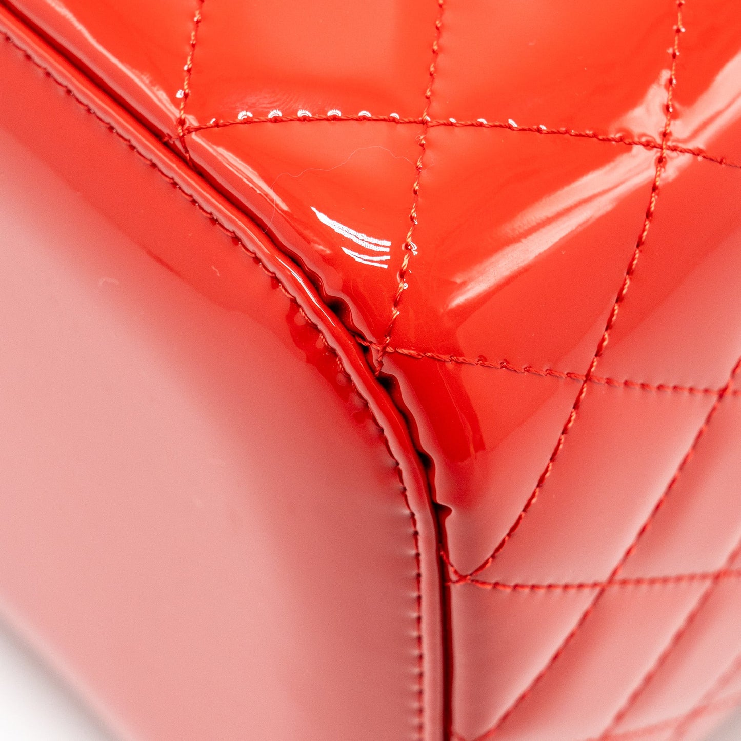 Chanel Large Vanity Pouch Patent Red GHW
