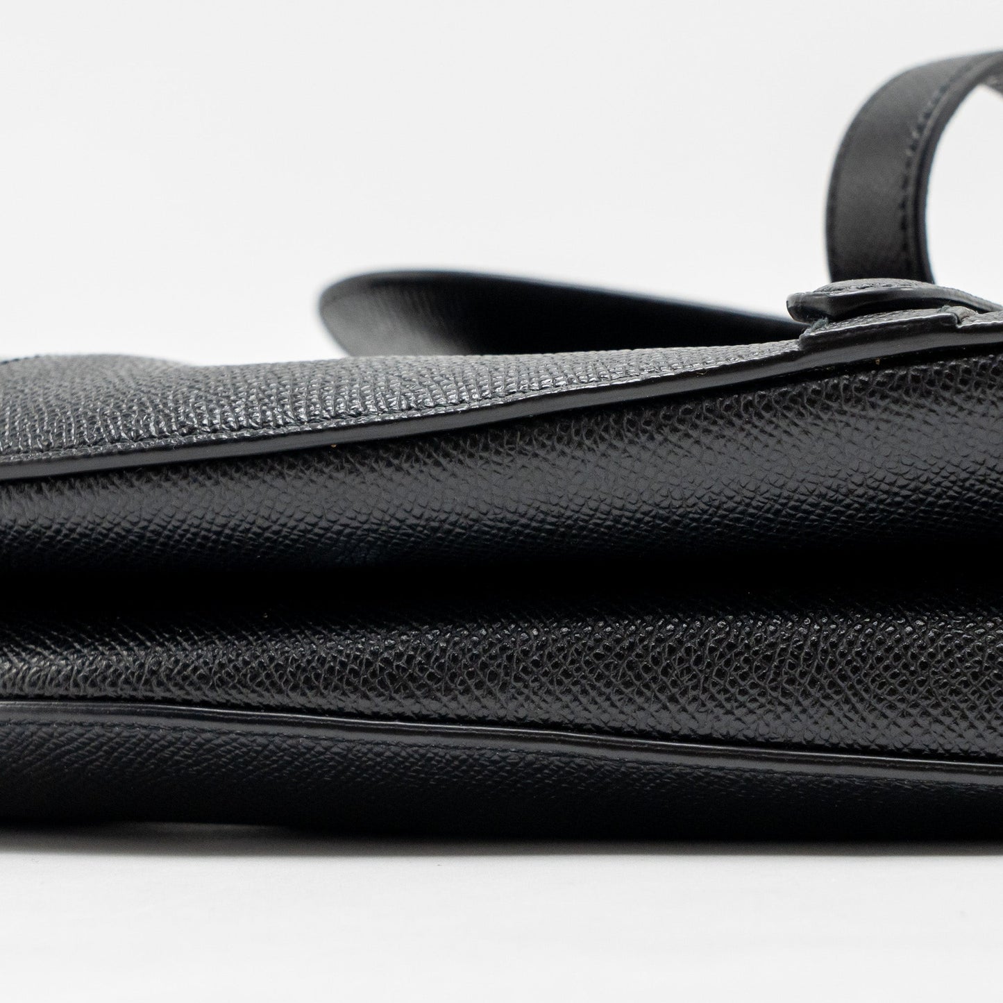 Dior Saddle Bag with Strap Grained Calfskin Black GHW