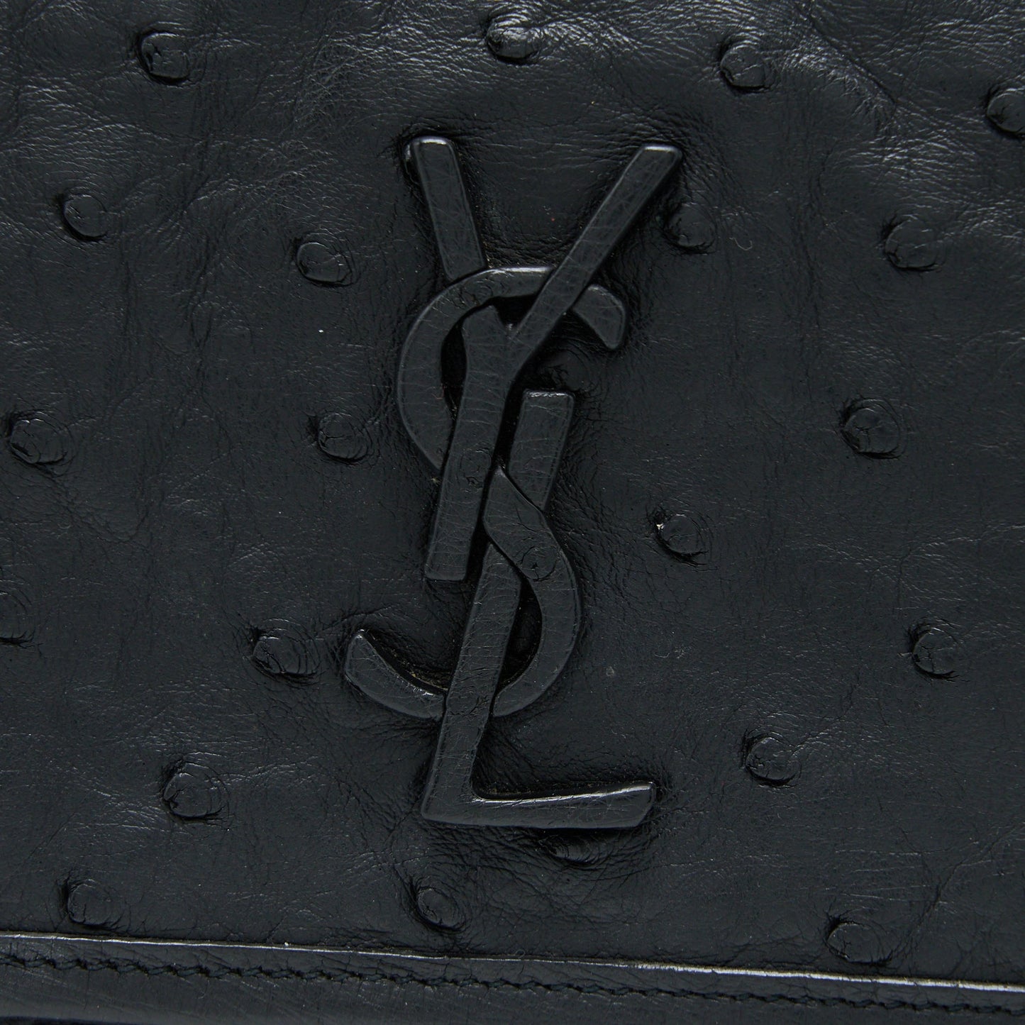 Saint Laurent Niki Baby Ostrich Black GHW