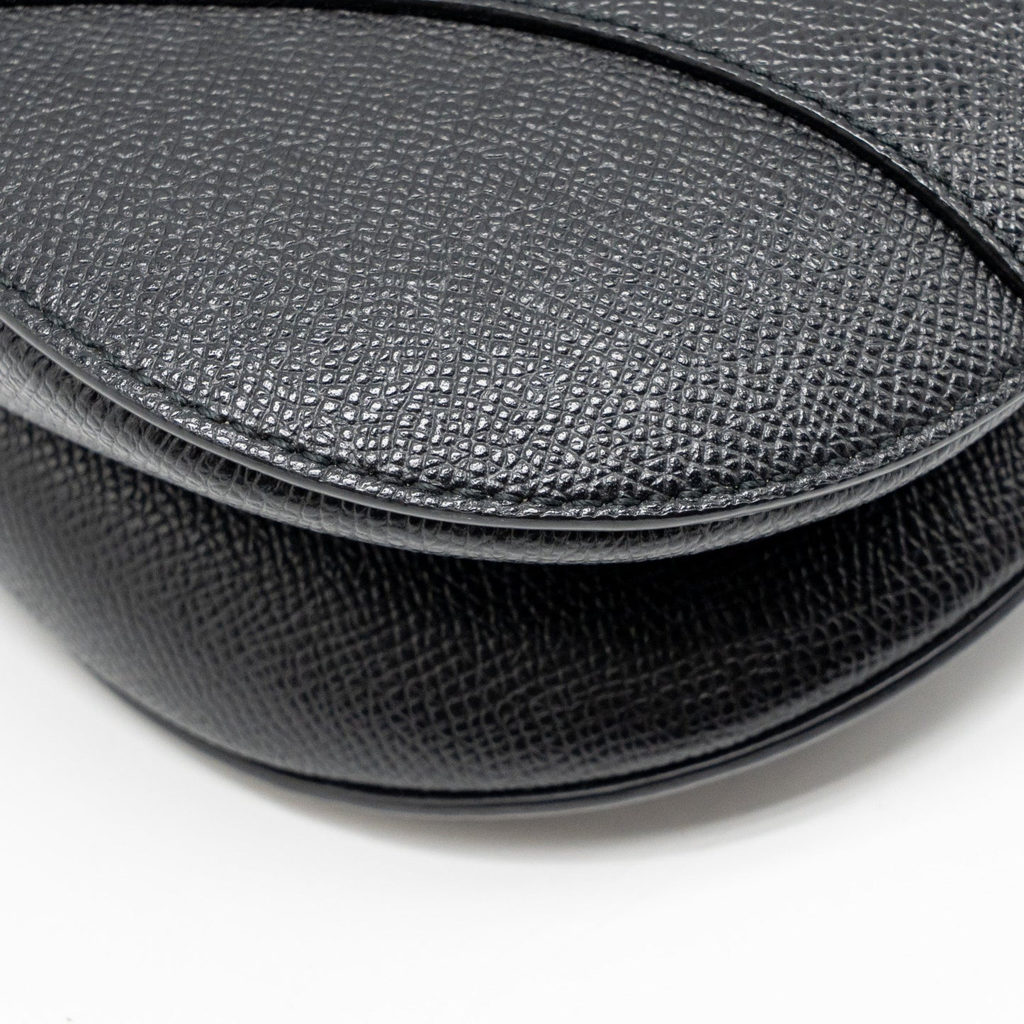 Dior Saddle Bag with Strap Grained Calfskin Black GHW
