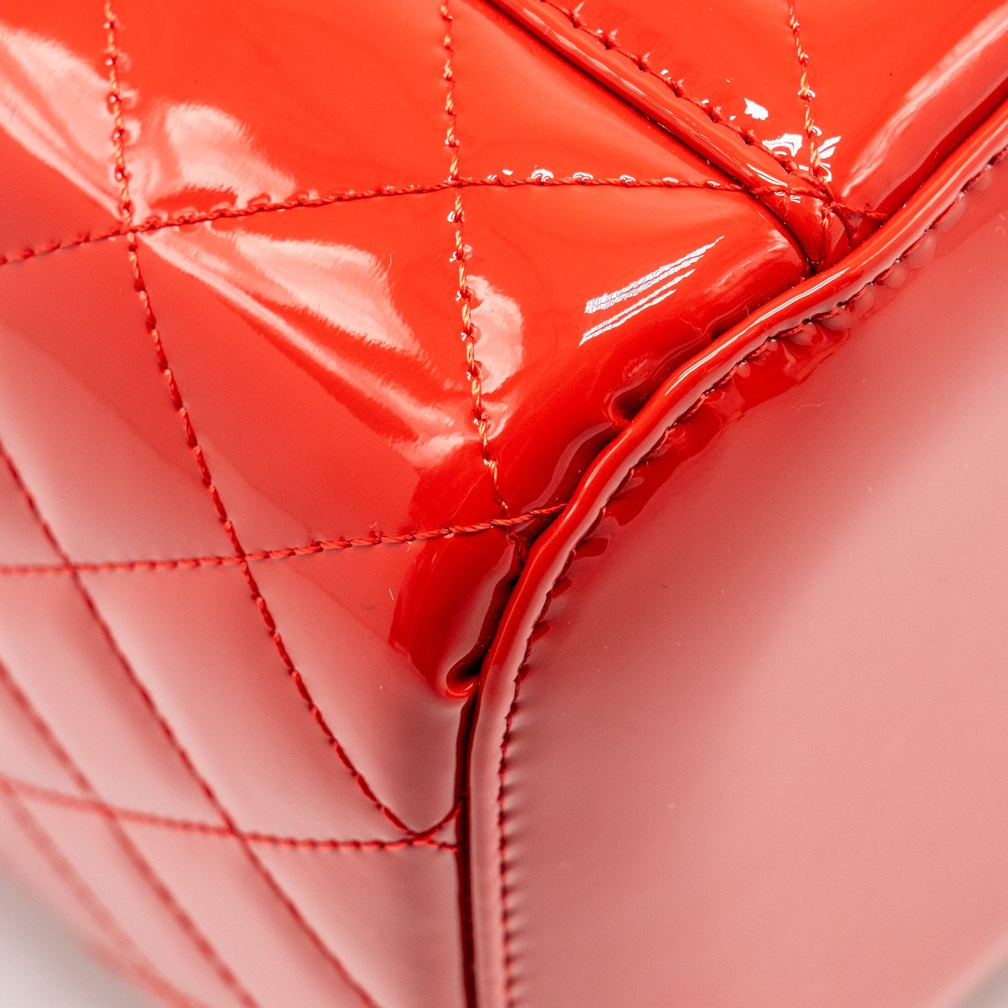 Chanel Large Vanity Pouch Patent Red GHW
