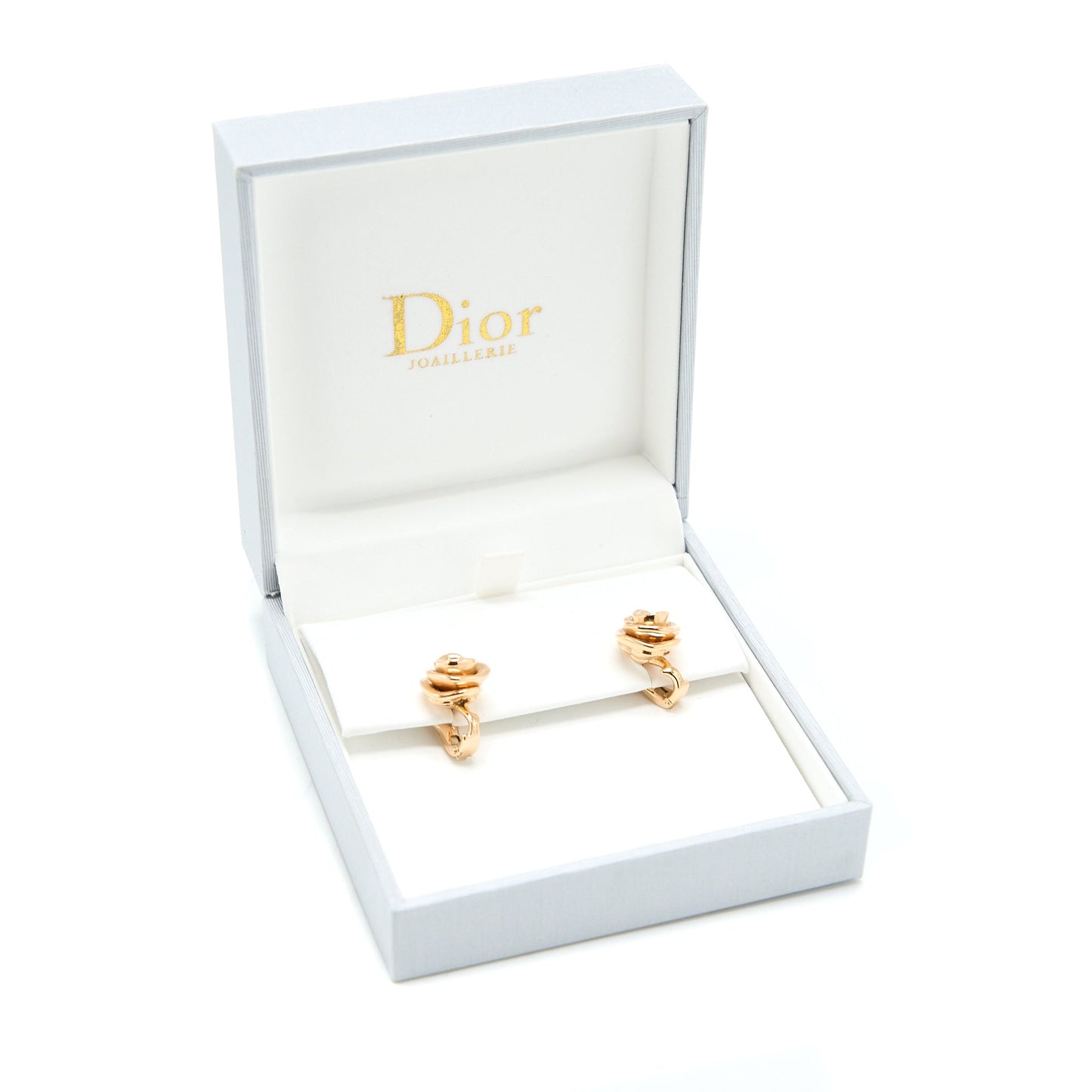 Luxury Dior Large Rose Luxury Dior Couture Earrings with Diamonds Rose Gold Tone