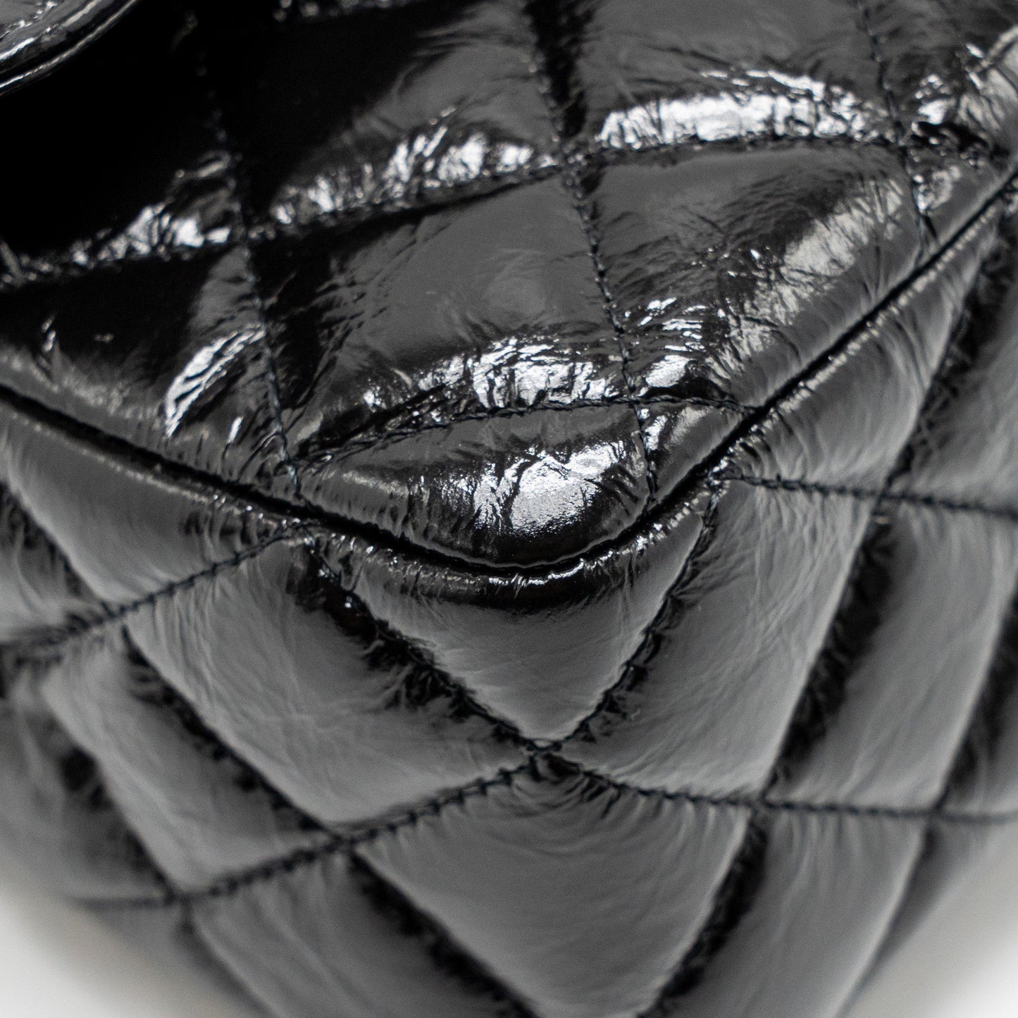 Chanel Medium Classic Double Flap Bag Patent SO Black