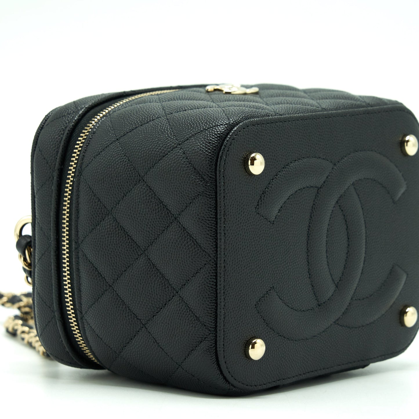 Chanel 22S Top Handle Vanity Caviar Black LGHW (Microchip)