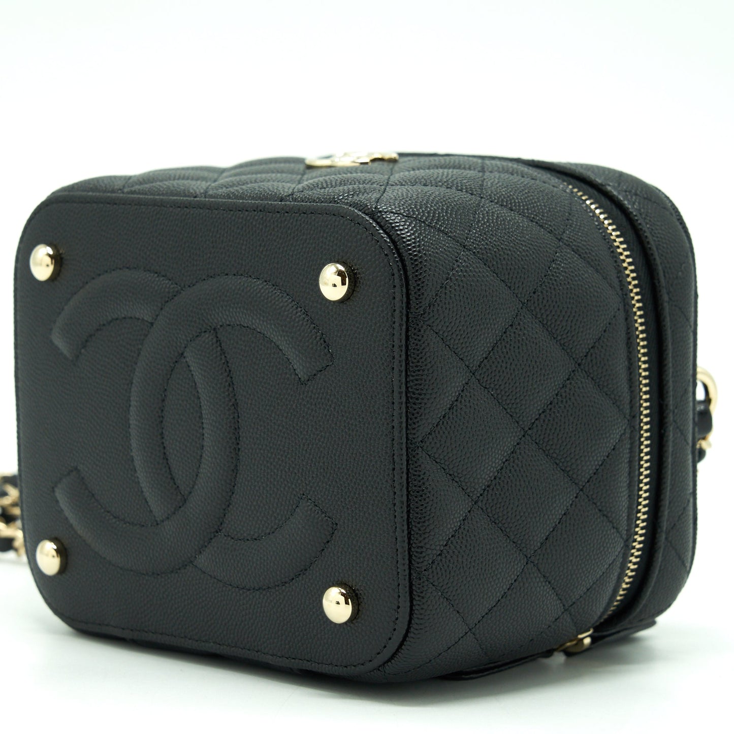 Chanel 22S Top Handle Vanity Caviar Black LGHW (Microchip)