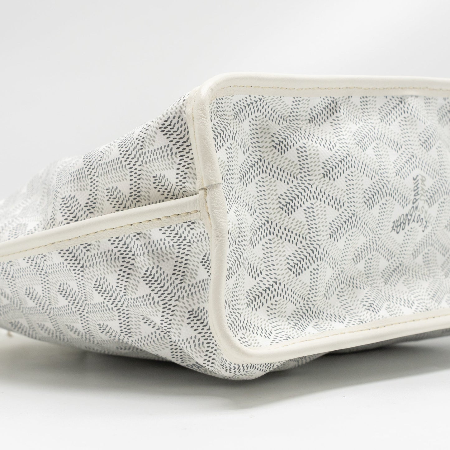 Goyard Anjou Mini Bag Goyardine Canvas/Chevroches Calfskin White SHW