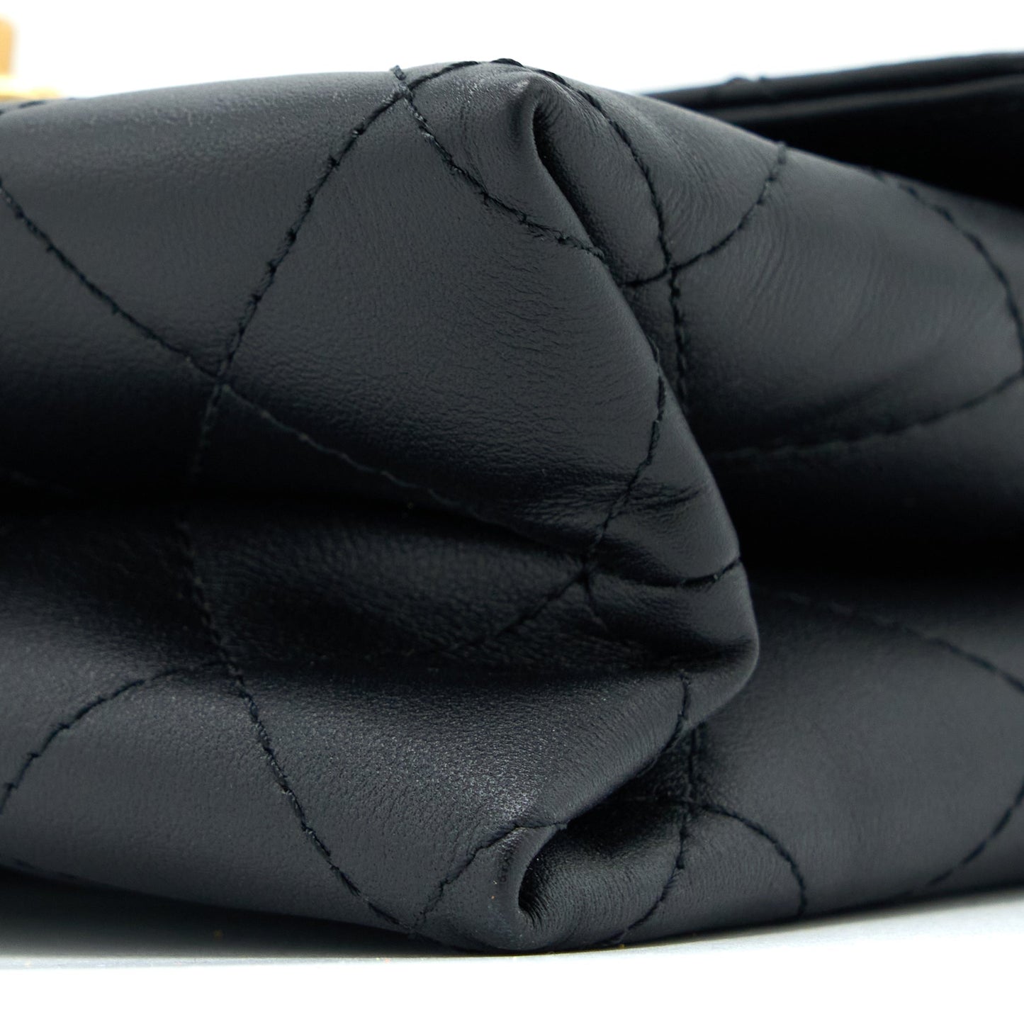 Chanel Handle Flap Bag Calfskin Black Brushed GHW (Microchip)