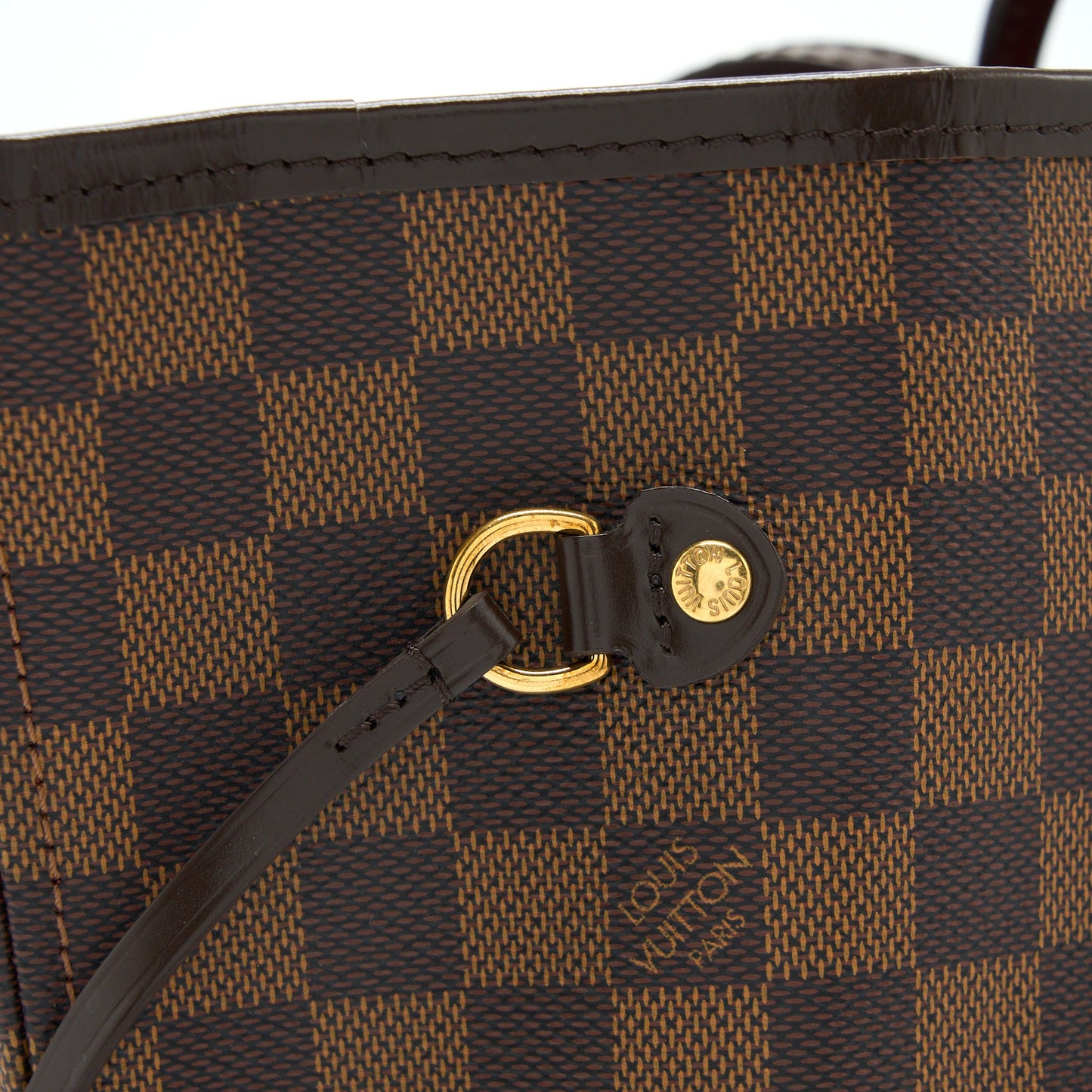 Louis Vuitton Neverfull MM Damier Ebene GHW With Initial S.S