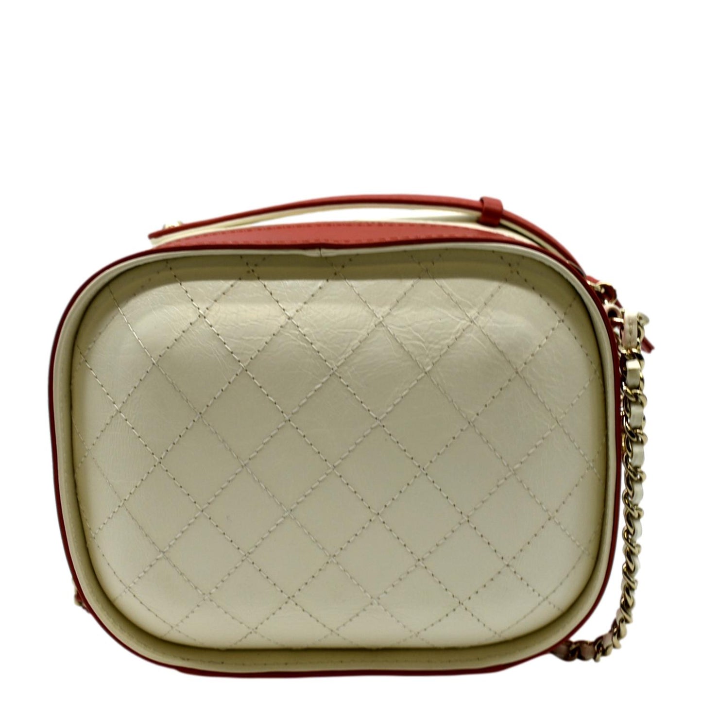 Luxury Chanel Crumpled Calfskin Leather Vanity Case Crossbody Bag Red