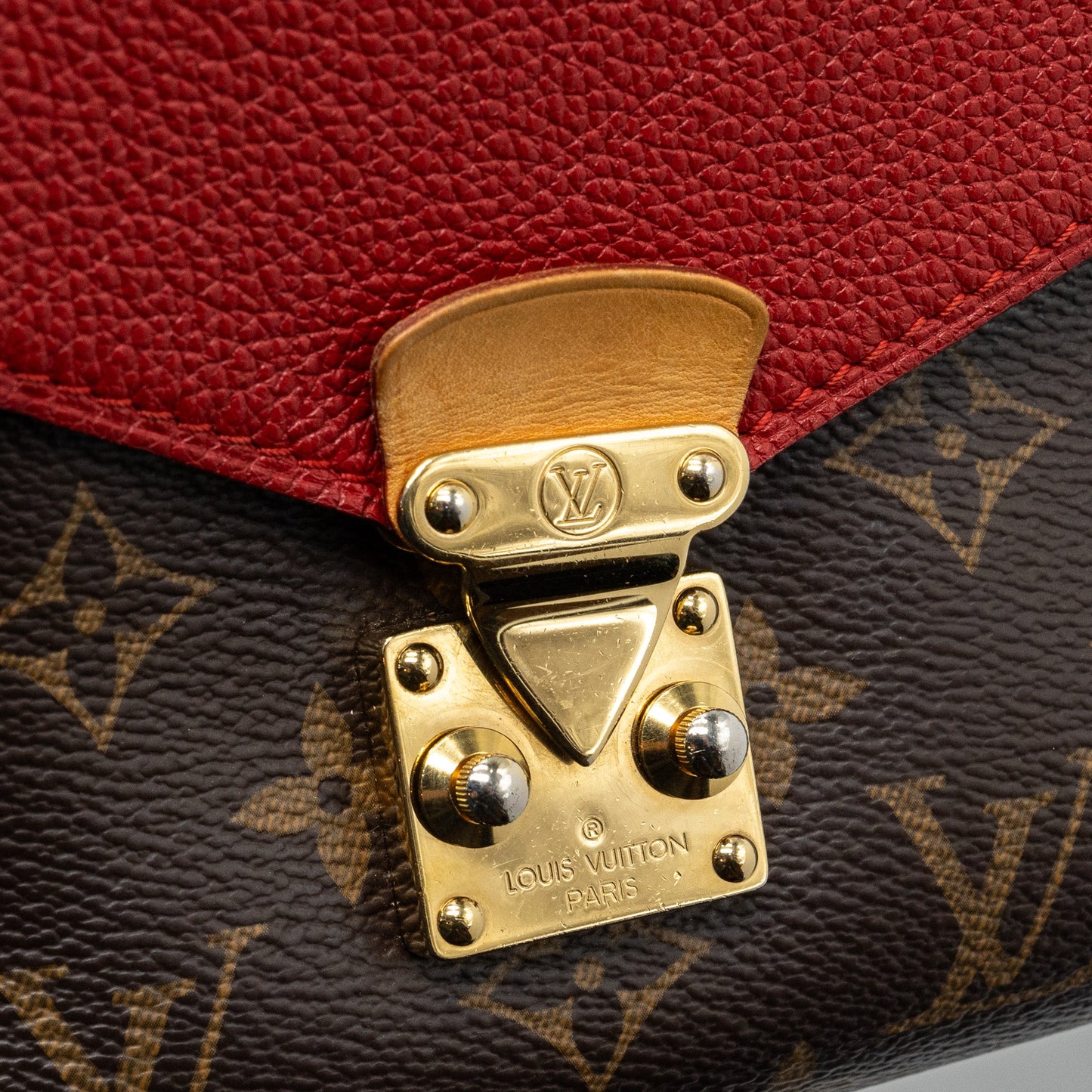 Louis Vuitton Pallas chain bag monogram canvas / calfskin red GHW