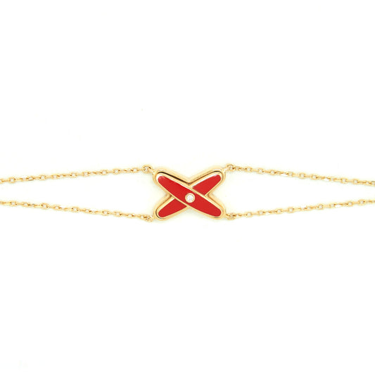 Chaumet Jeux De Liens Bracelet Pink Gold, Diamond And Madder Red Lacquer