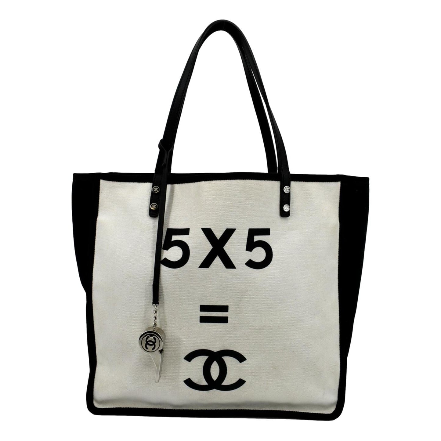 Luxury Chanel 5 x 5 Canvas Tote Bag Ivory