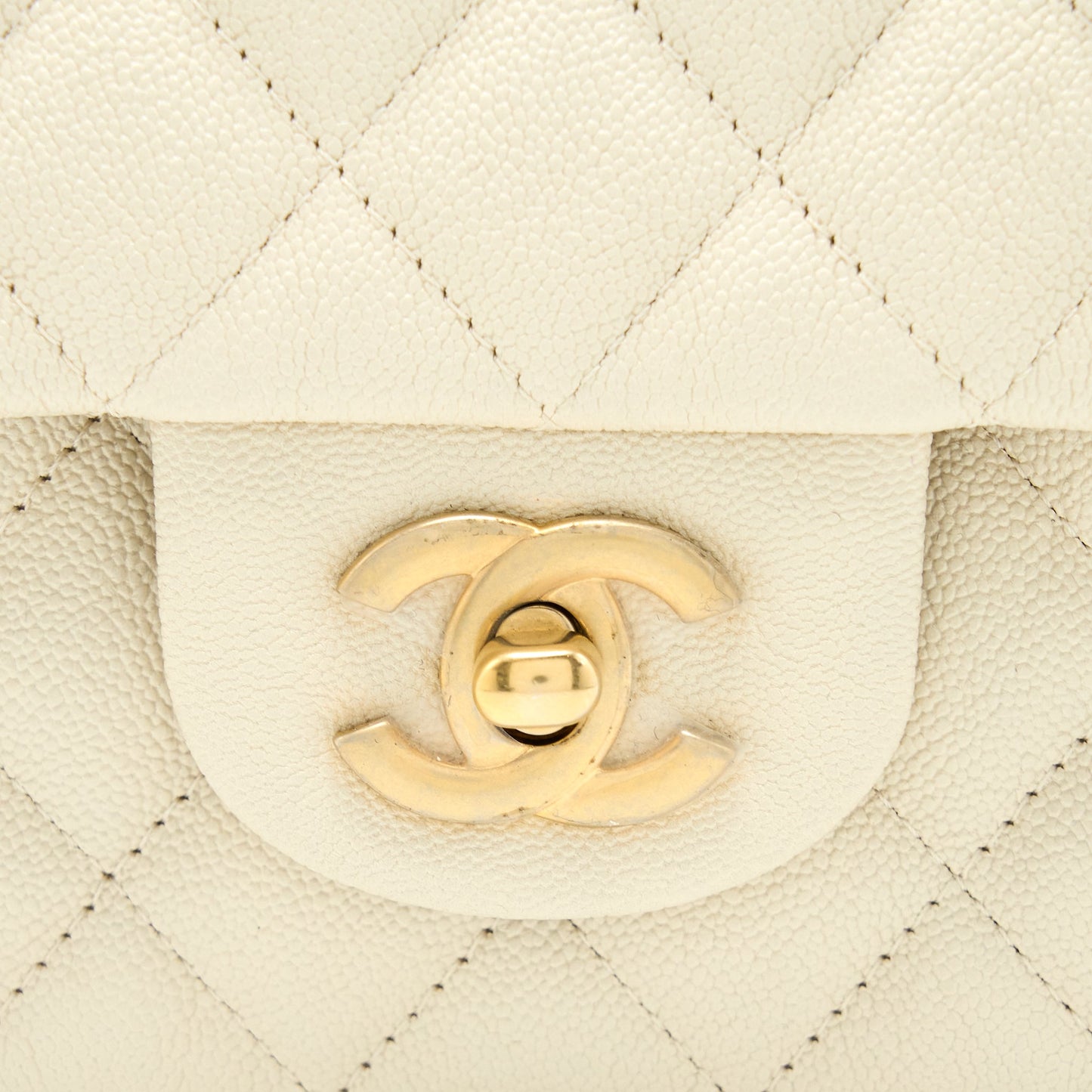 Chanel Top Handle Mini Rectangular Grained Calfskin Light Beige Brushed GHW