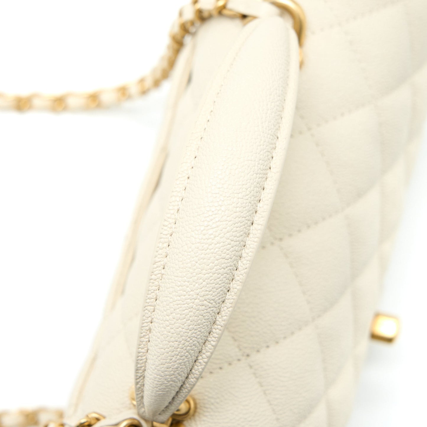 Chanel Top Handle Mini Rectangular Grained Calfskin Light Beige Brushed GHW