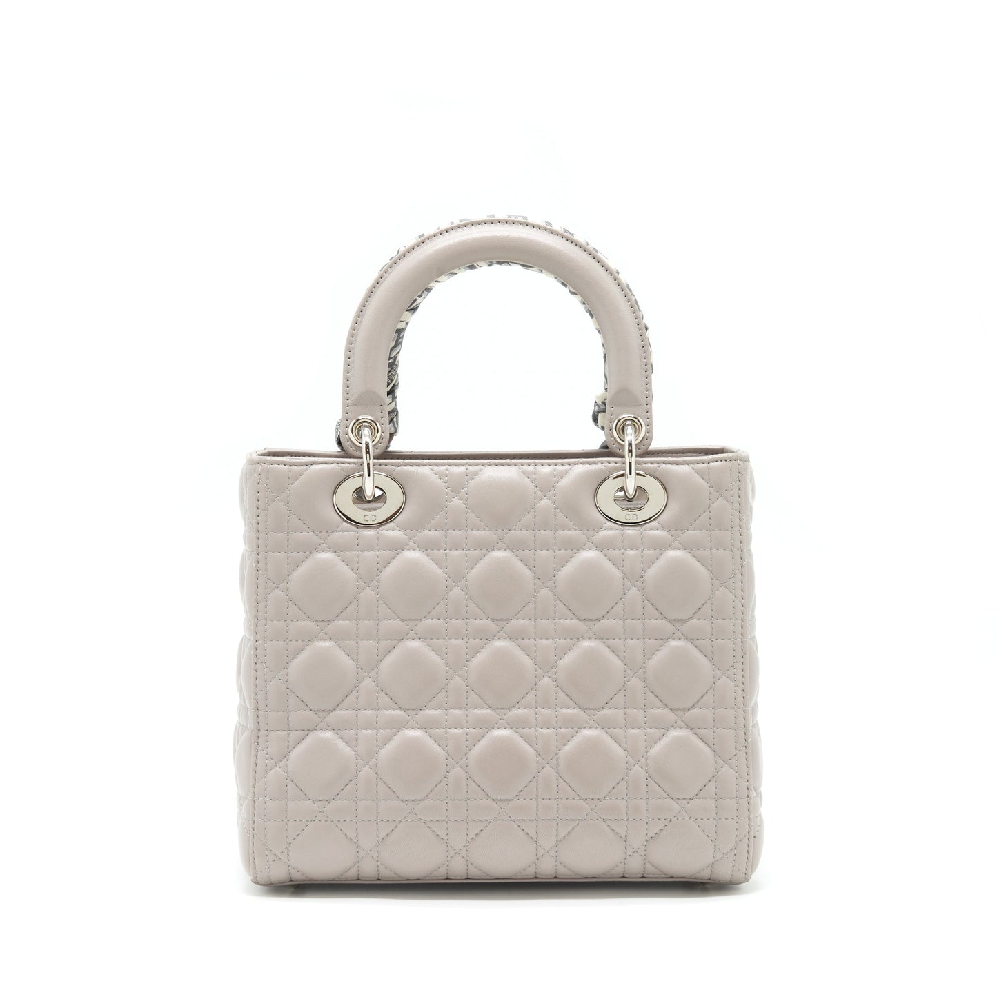 Luxury Dior Lady Luxury Dior Medium Lambskin Grey SHW With An Extra Twilly