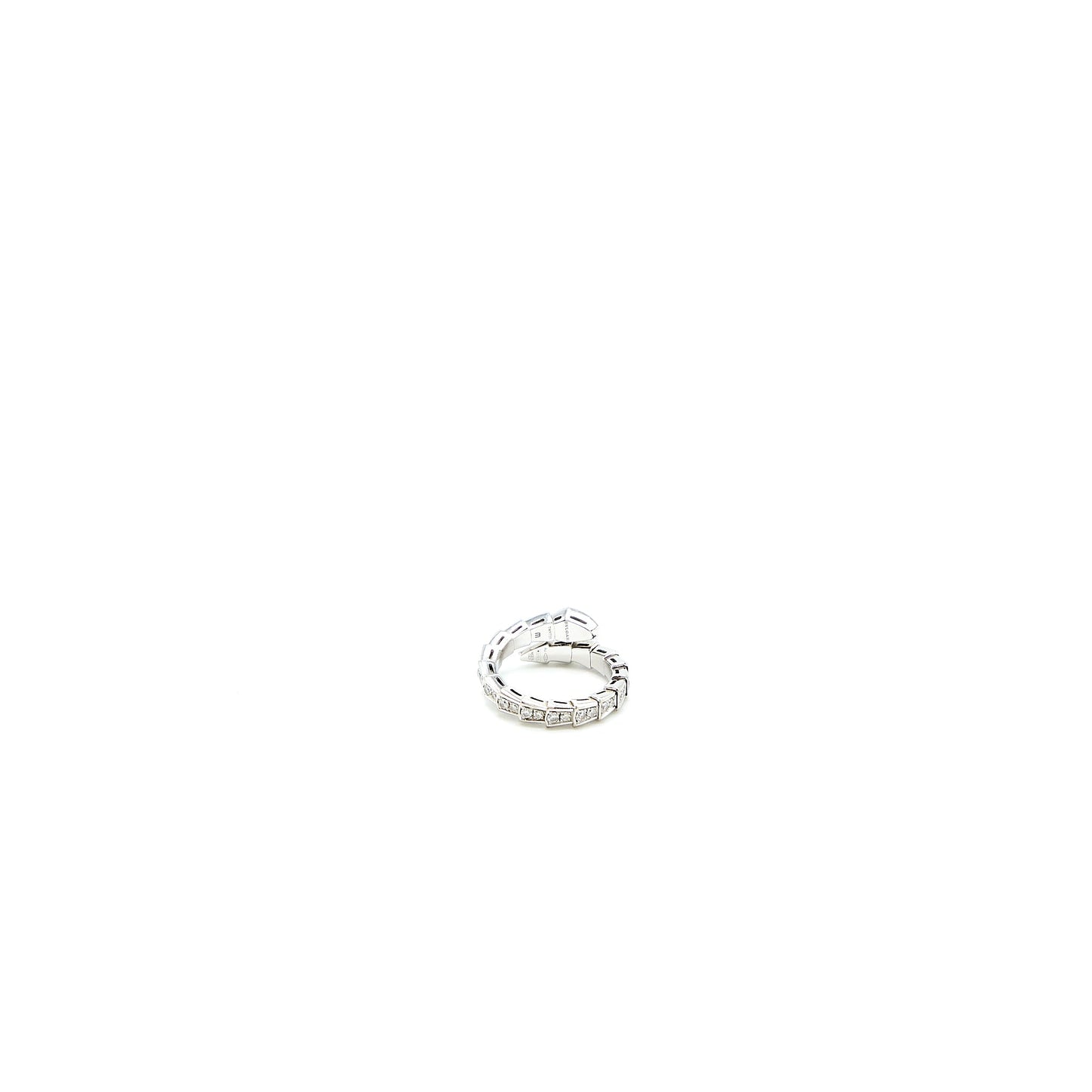 Bvlgari Size M Serpenti Viper Ring White Gold With Diamonds