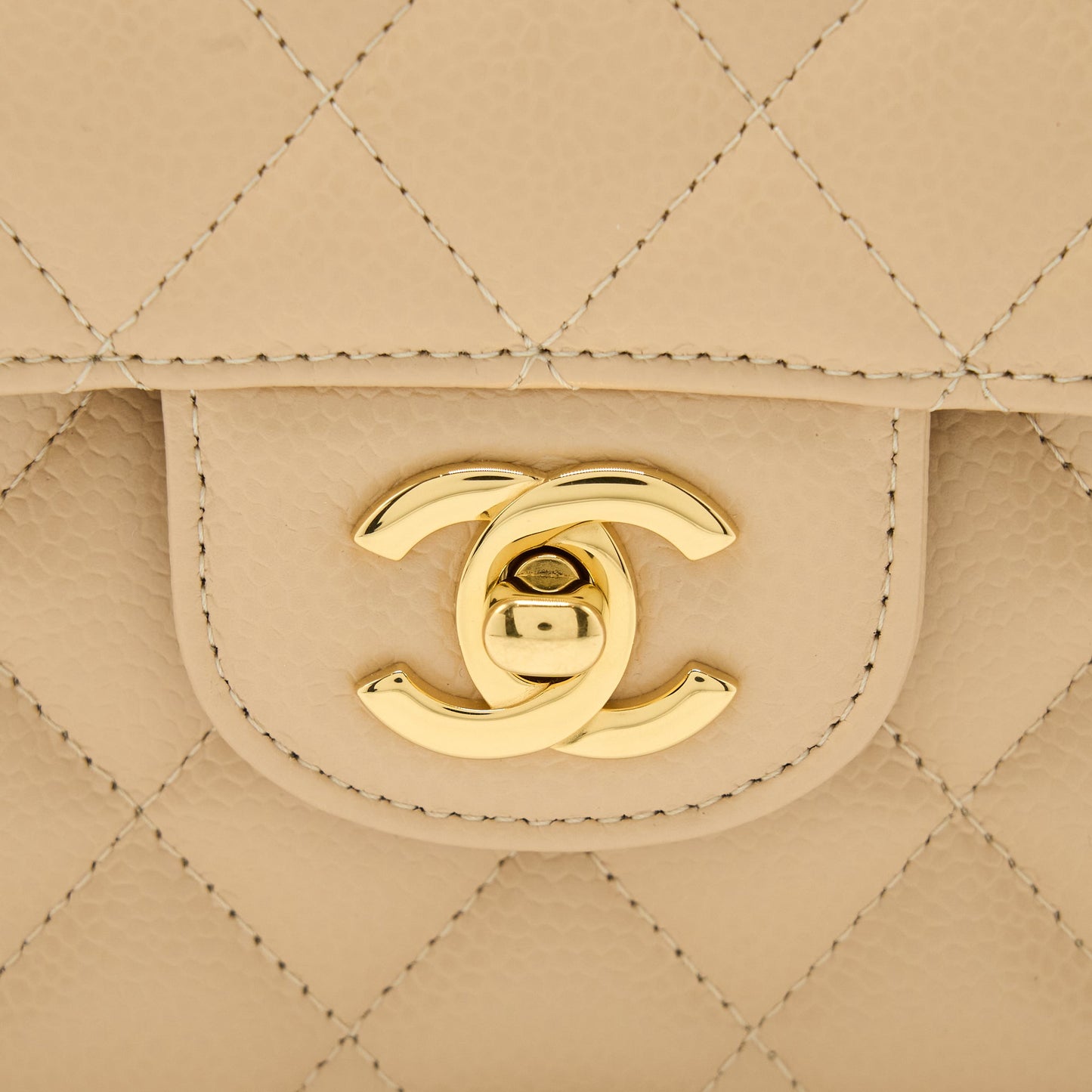 Chanel Small Classic Double Flap Bag Caviar Beige GHW (Microchip)