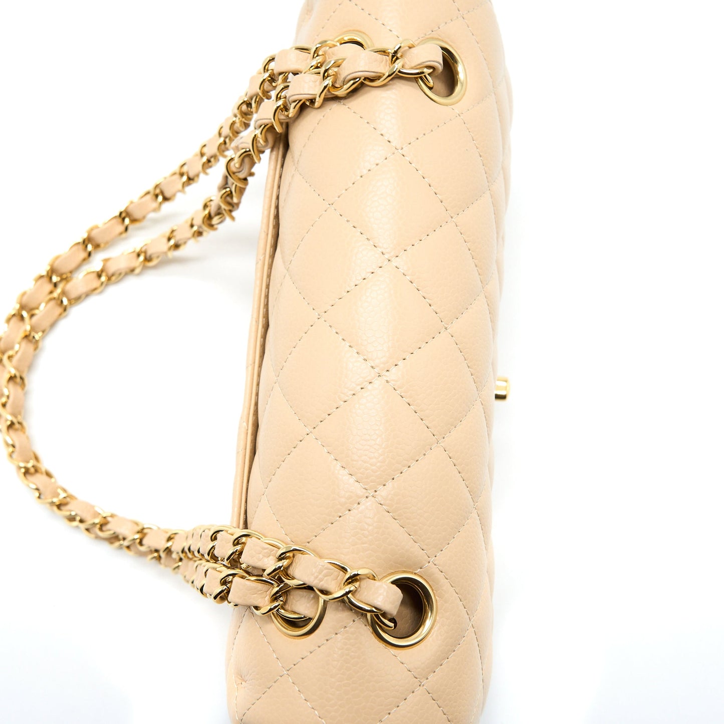 Chanel Small Classic Double Flap Bag Caviar Beige GHW (Microchip)