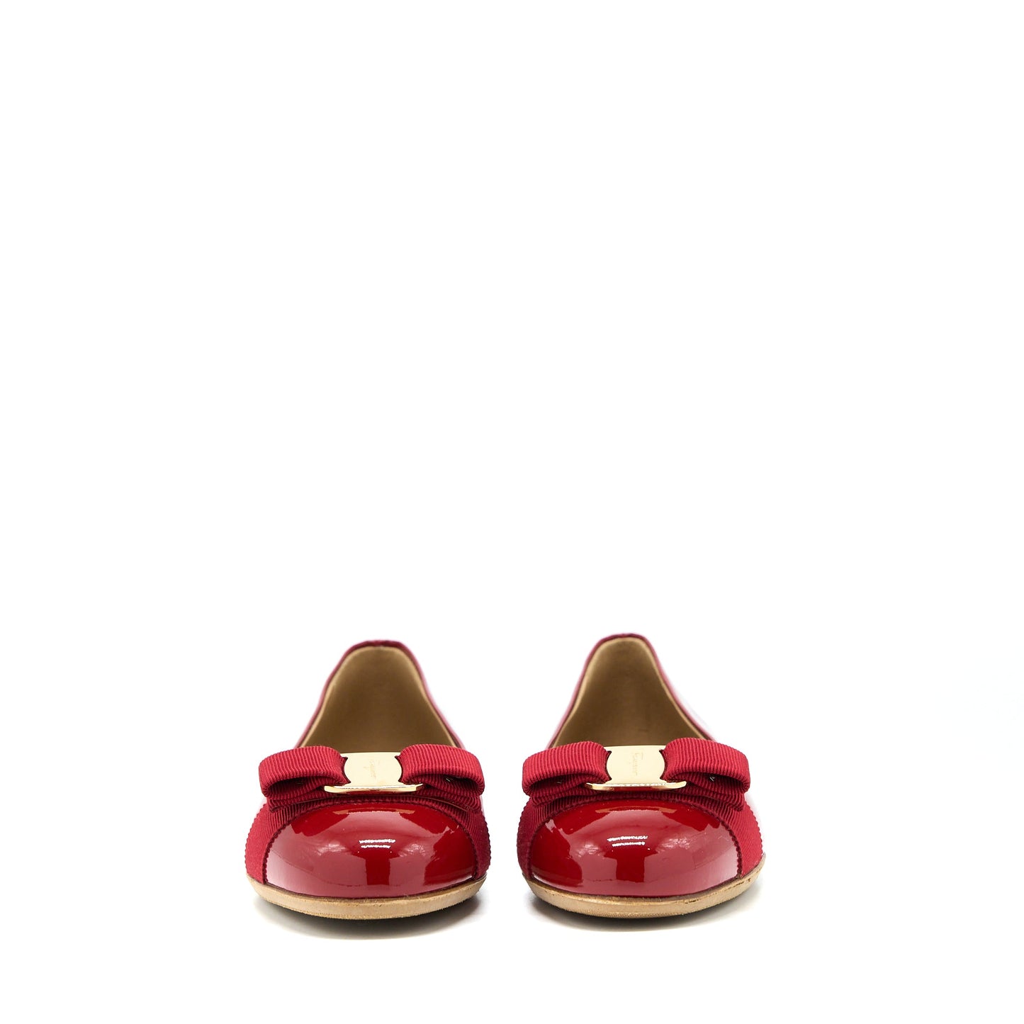 Ferragamo Size 7.5C Varuna Ballet Flats Red