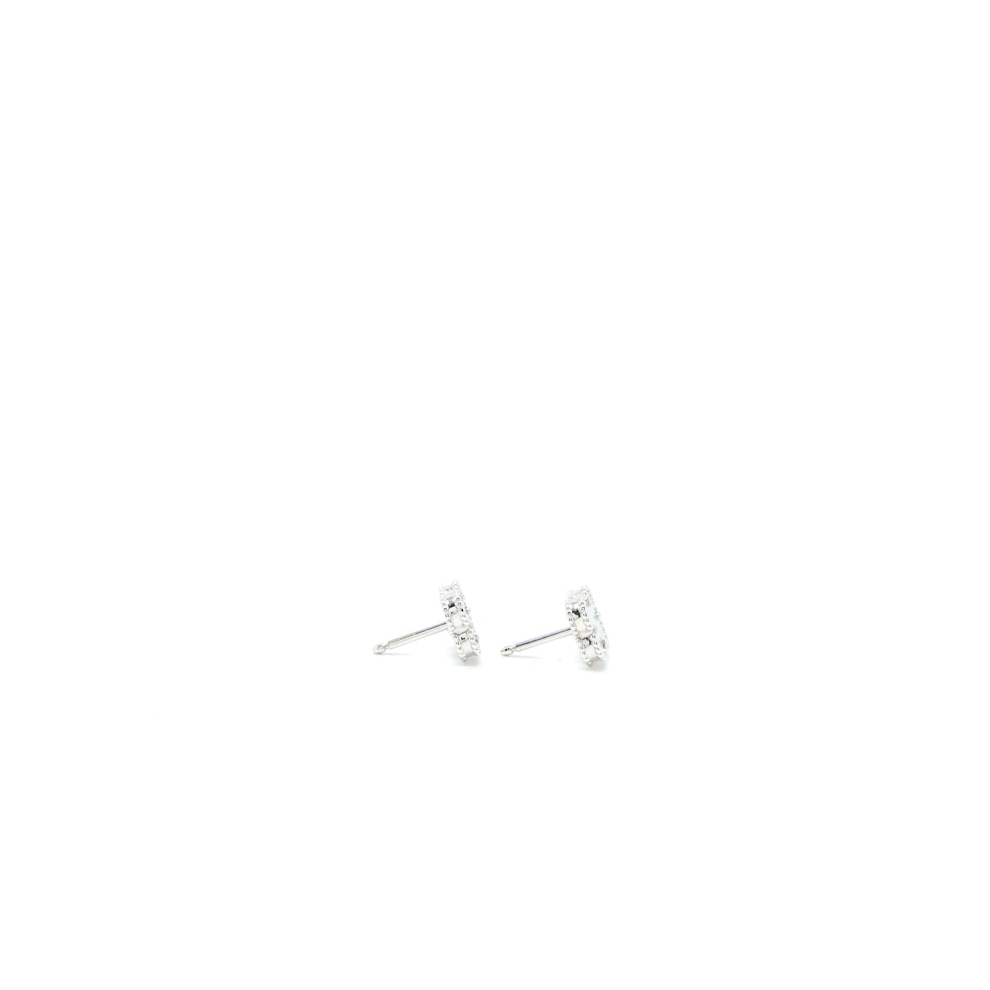 Van Cleef & Arpels Sweet Alhambra Earrings White Mother of Pearl White Gold