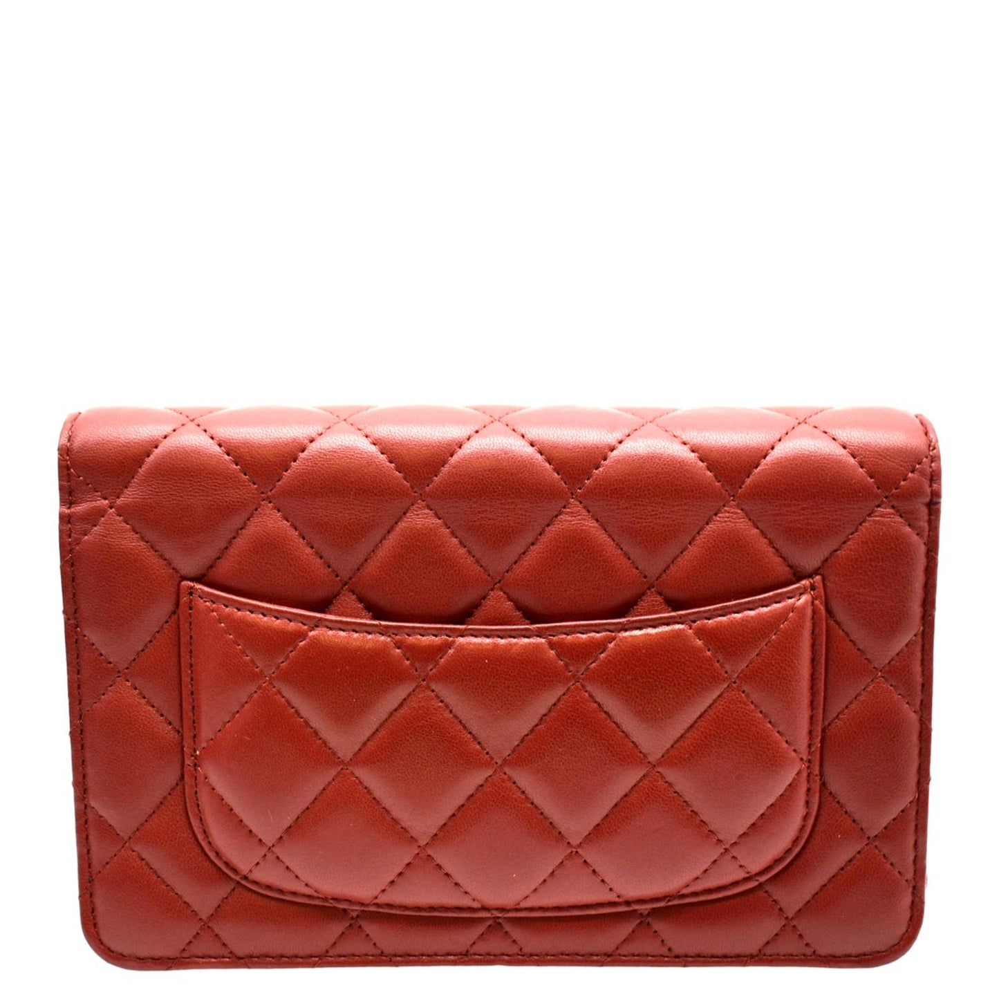 Luxury Chanel WOC Quilted Leather Crossbody Wallet Red