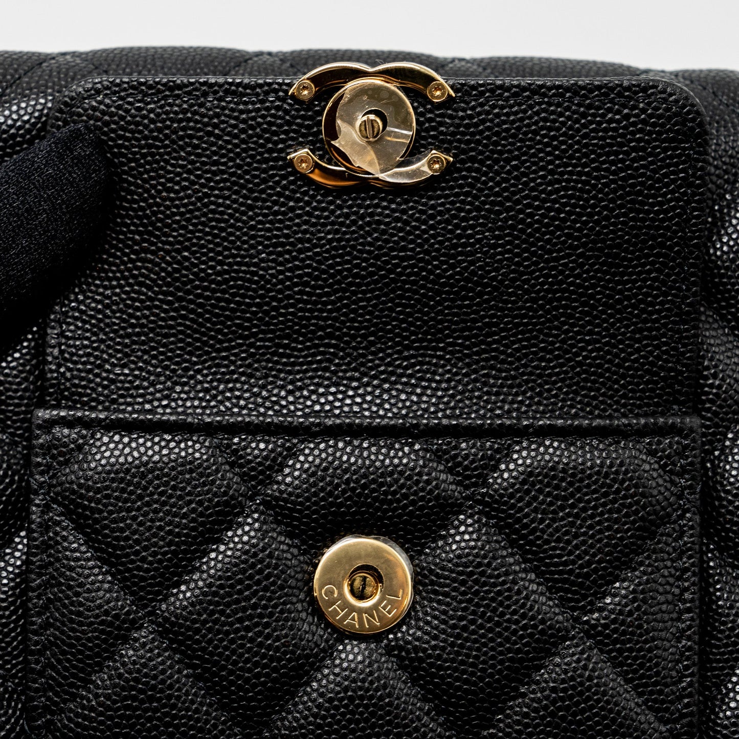 Chanel Wallet on Chain with Pocket Black Caviar GHW (Microchip)