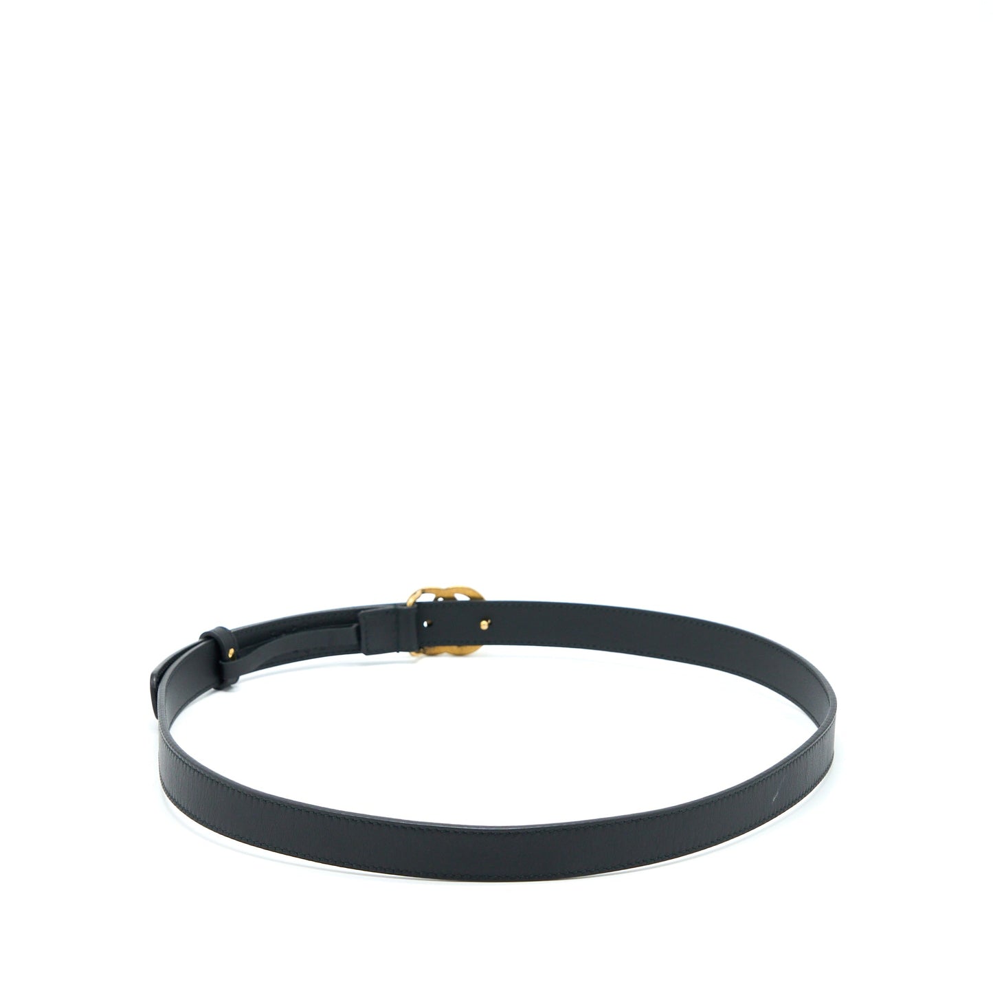Gucci Size 85 GG 2cm Leather Belt Double G Buckle GHW