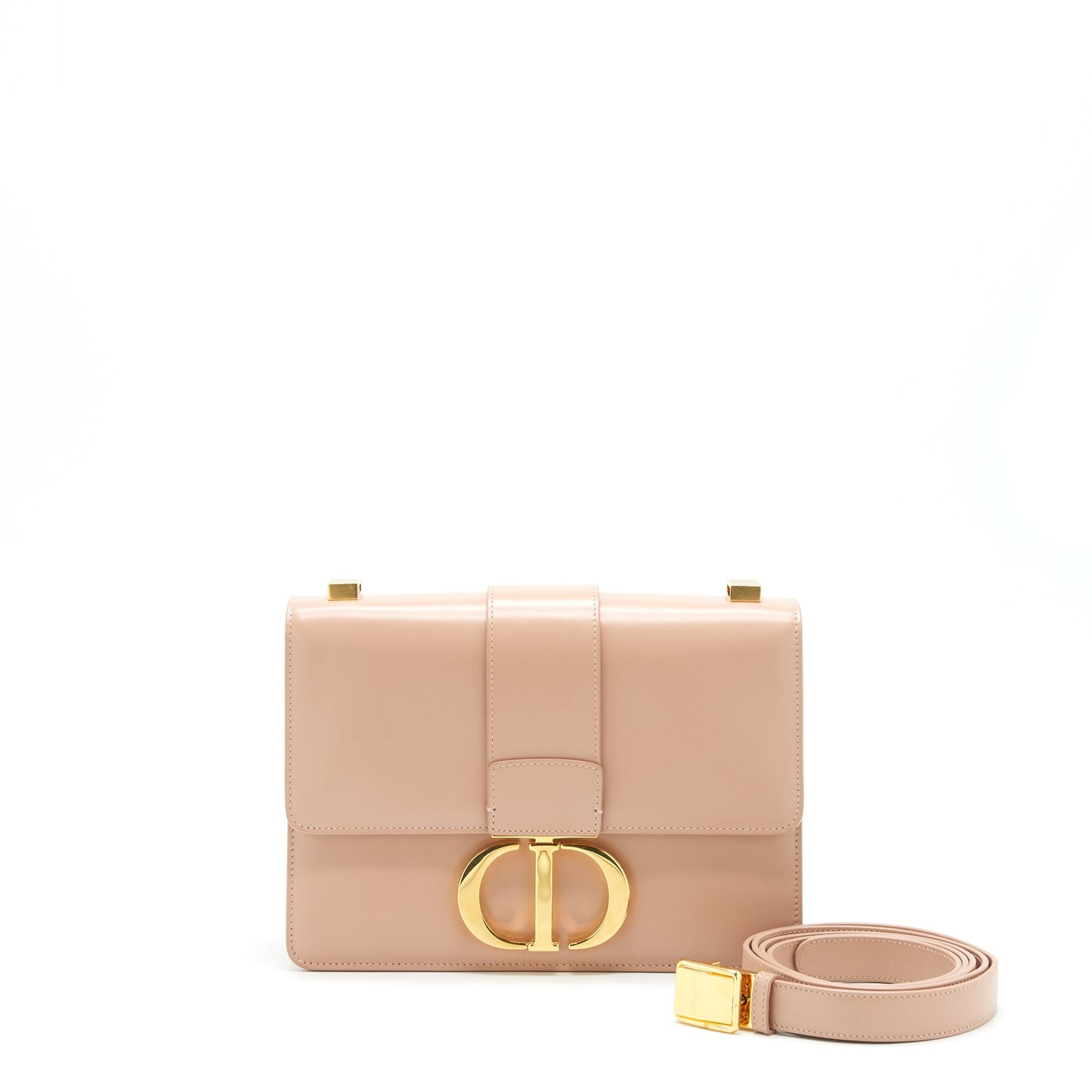 Luxury Dior Montaigne 24 Medium Flap Bag Beige Pink with GHW