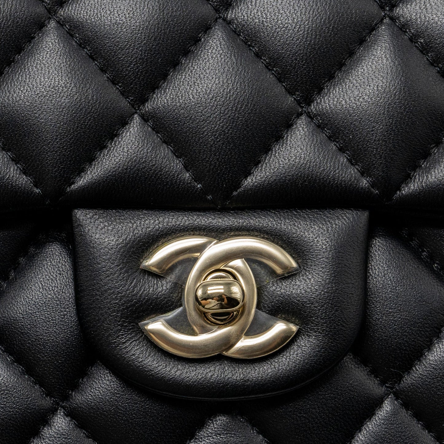 Chanel Top Handle Mini Rectangular Flap Bag Lambskin Black LGHW (Microchip )