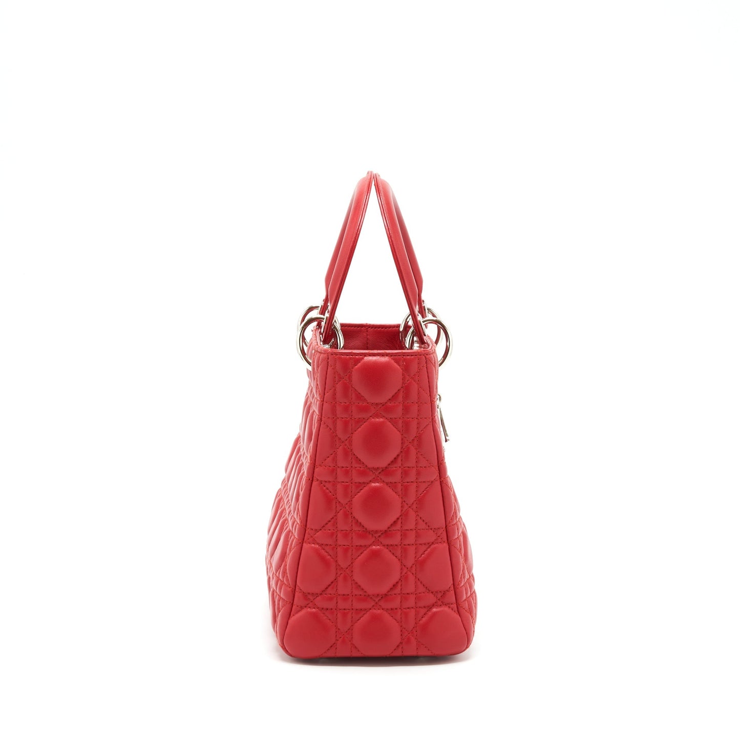 Luxury Dior Lady Luxury Dior Bag Medium Fuchsia Lambskin Red SHW