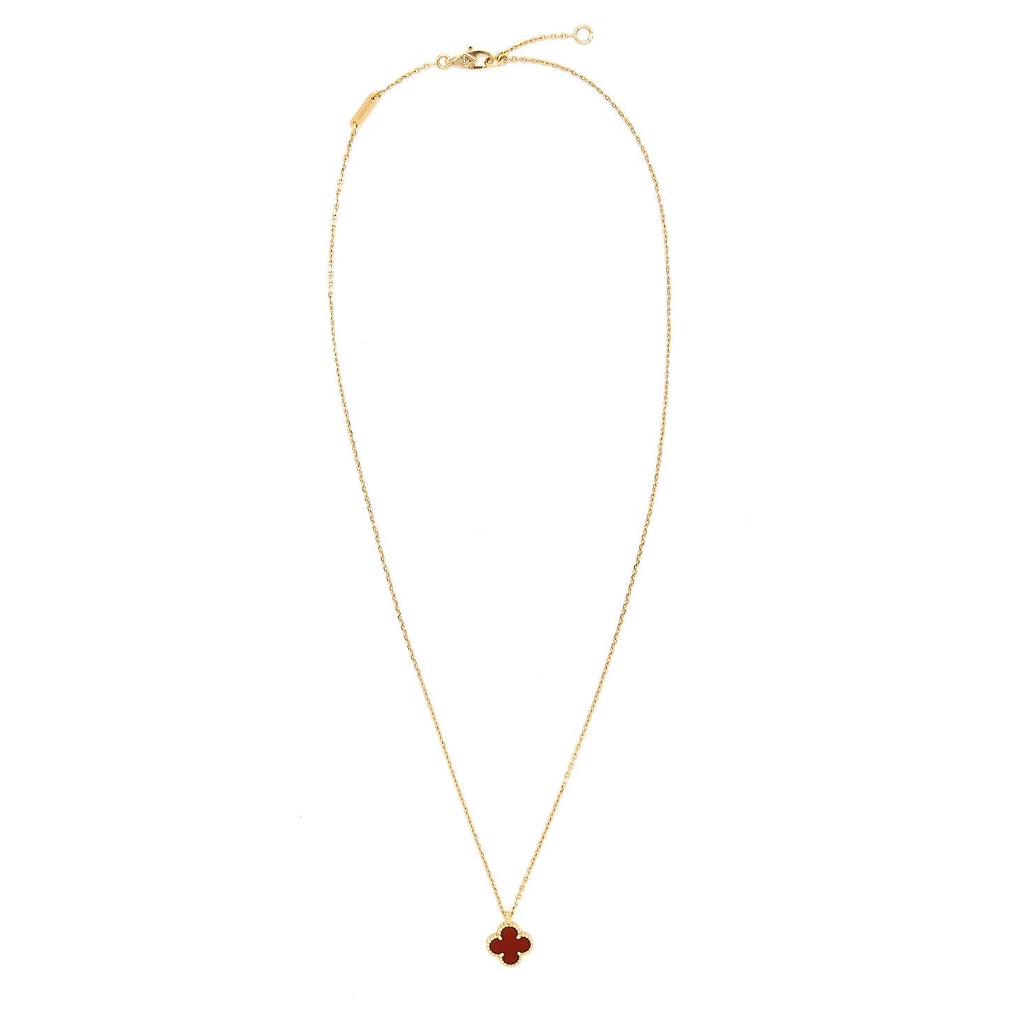 Van Cleef Arpels Sweet Alhambra Pendant Rose Gold Carnelian