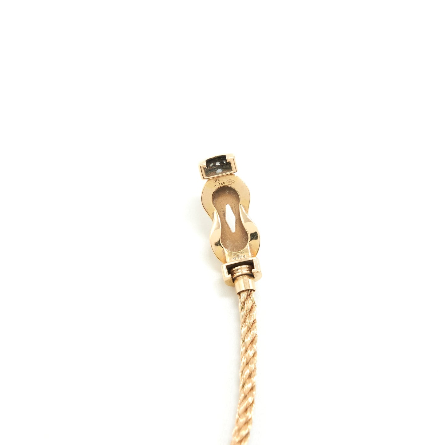 Fred Medium Chance Infinie Bracelet 18K Yellow Gold with Steel Cable Bracelet in Yellow Gold