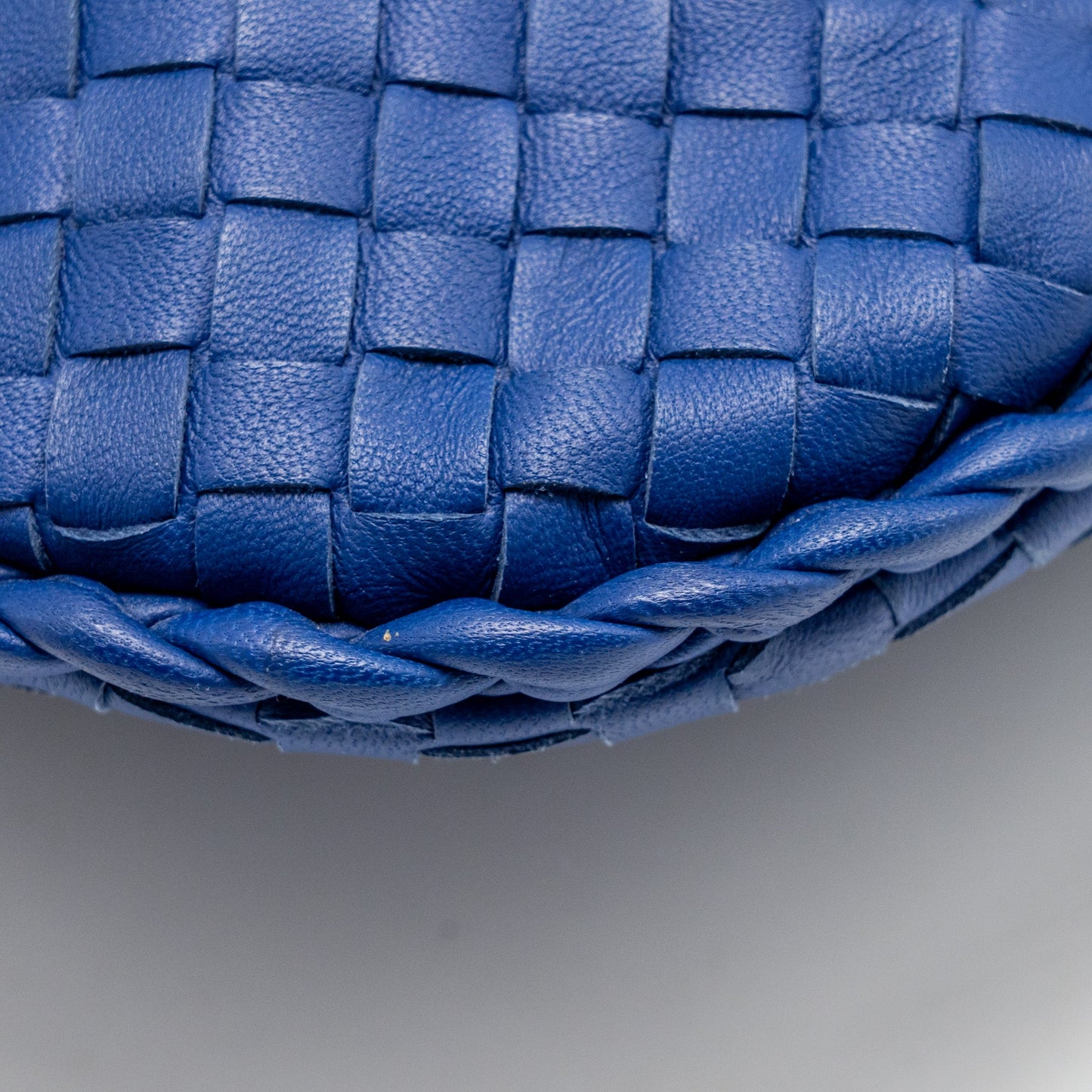Bottega Veneta Intercciato Hobo Bag Lambskin Dark Blue SHW