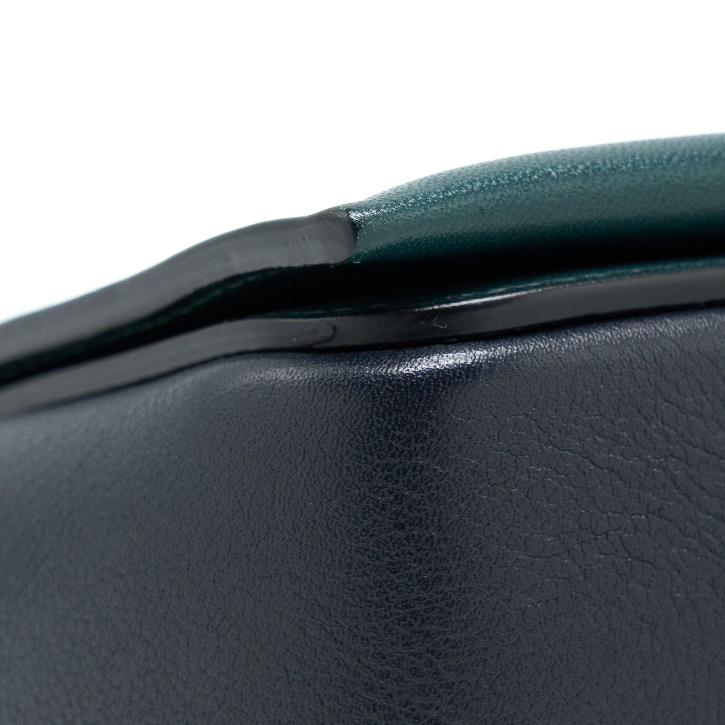 Celine Frame Bag Calfskin Navy/Dark Green GHW